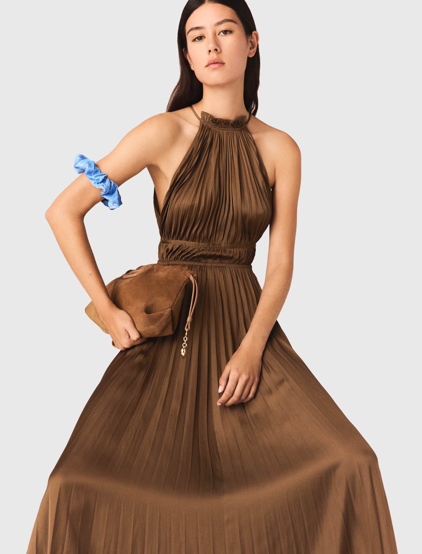 Maje Pleated maxi dress