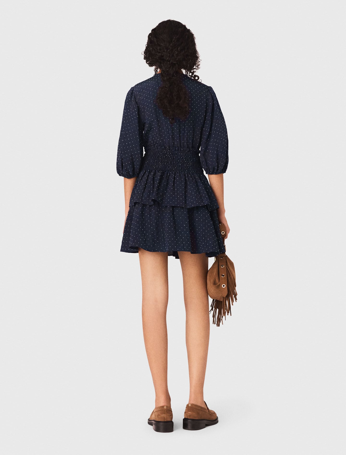 Maje Ruffle and rhinestone dress