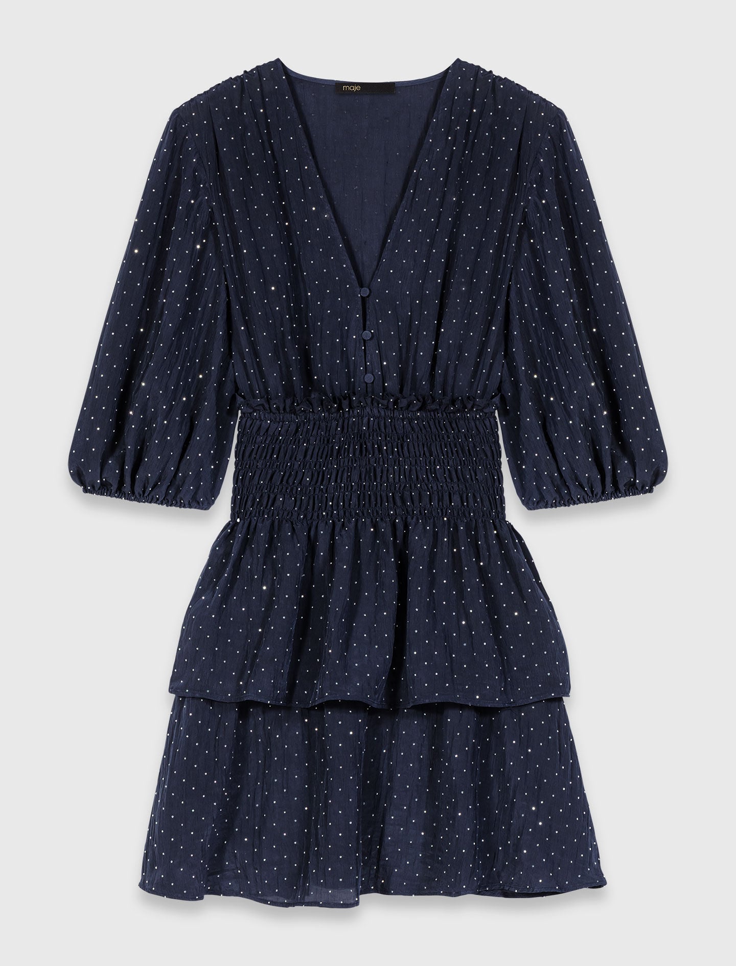 Maje Ruffle and rhinestone dress