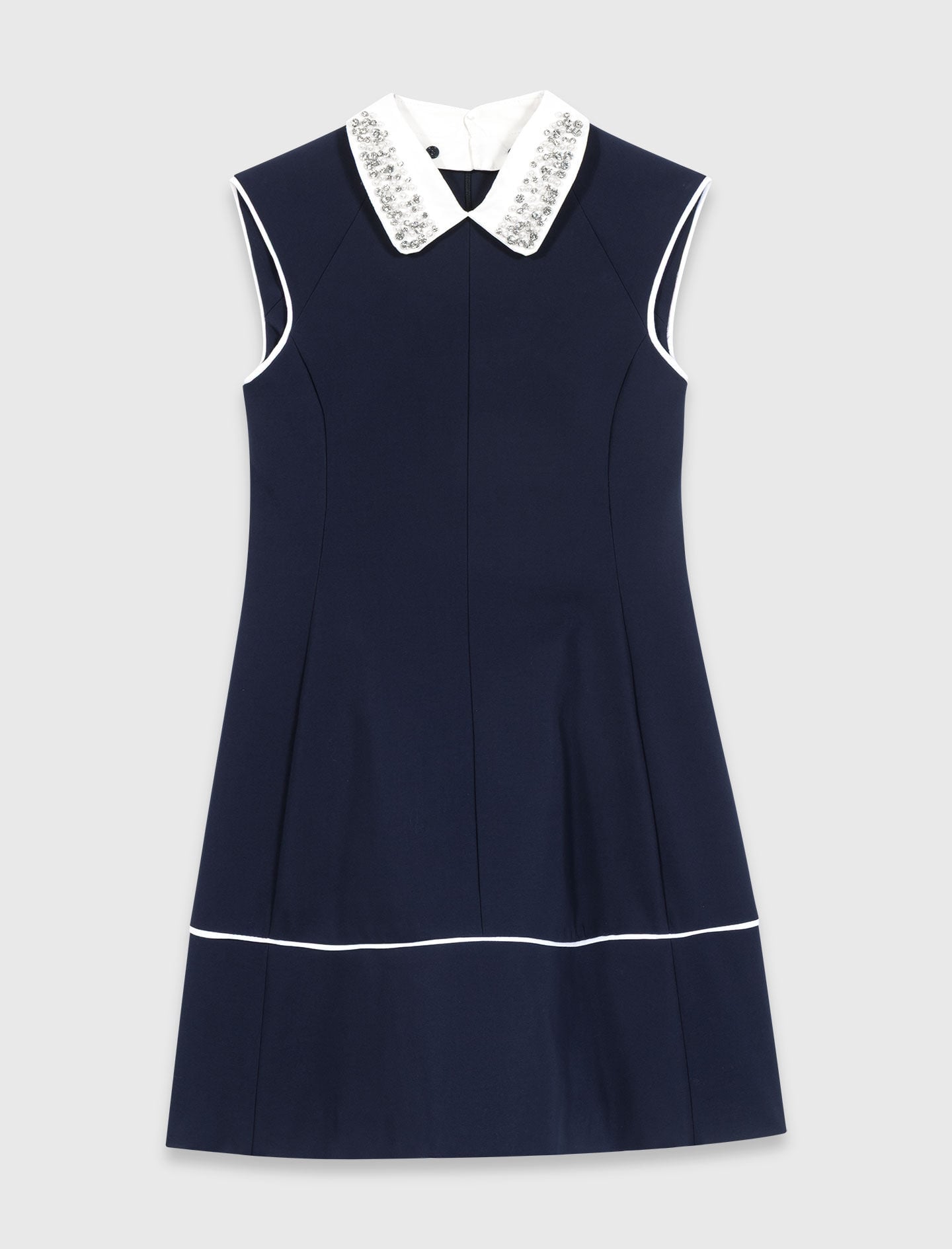 Maje Flared dress with contrast trim