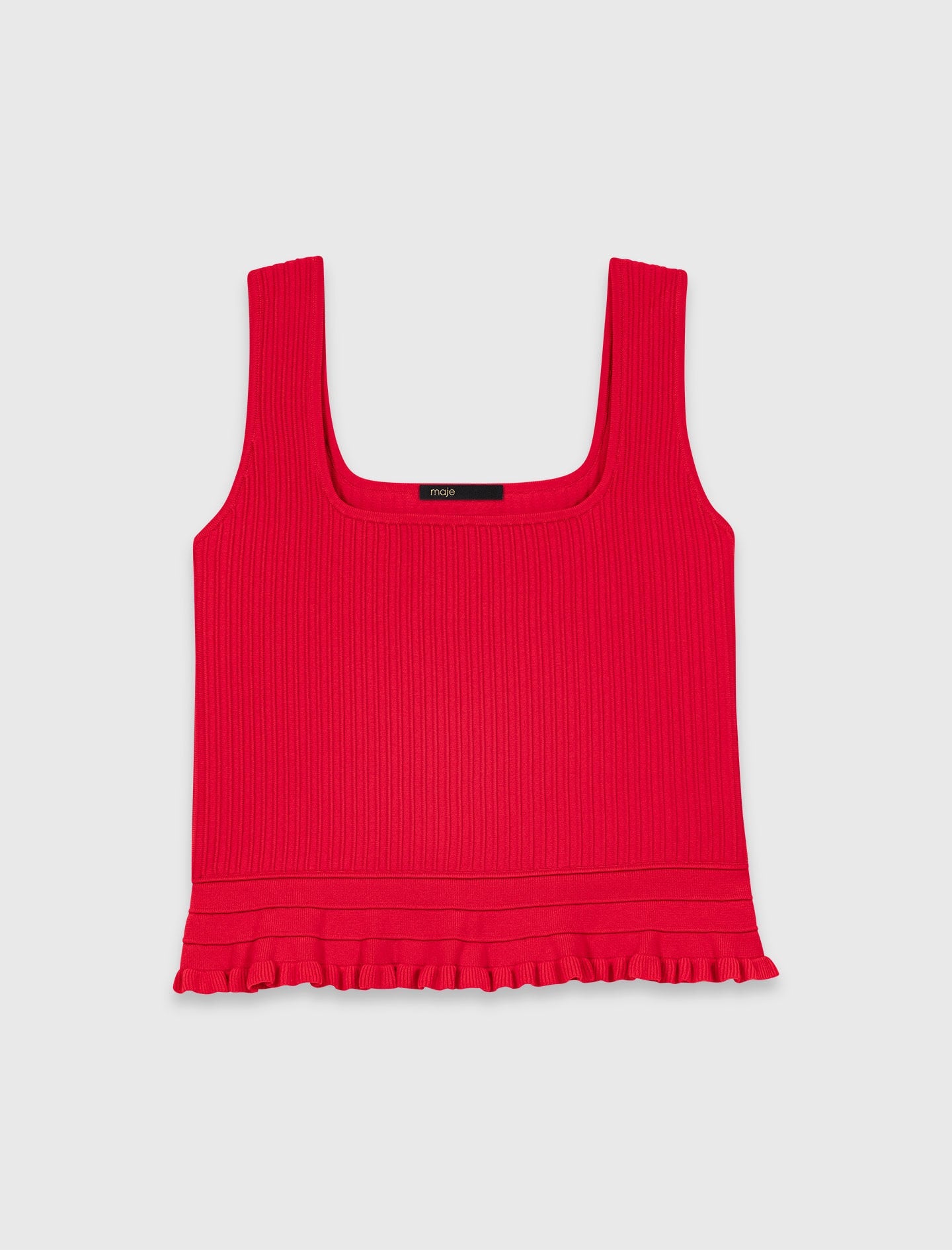 Maje Ruffled knit top