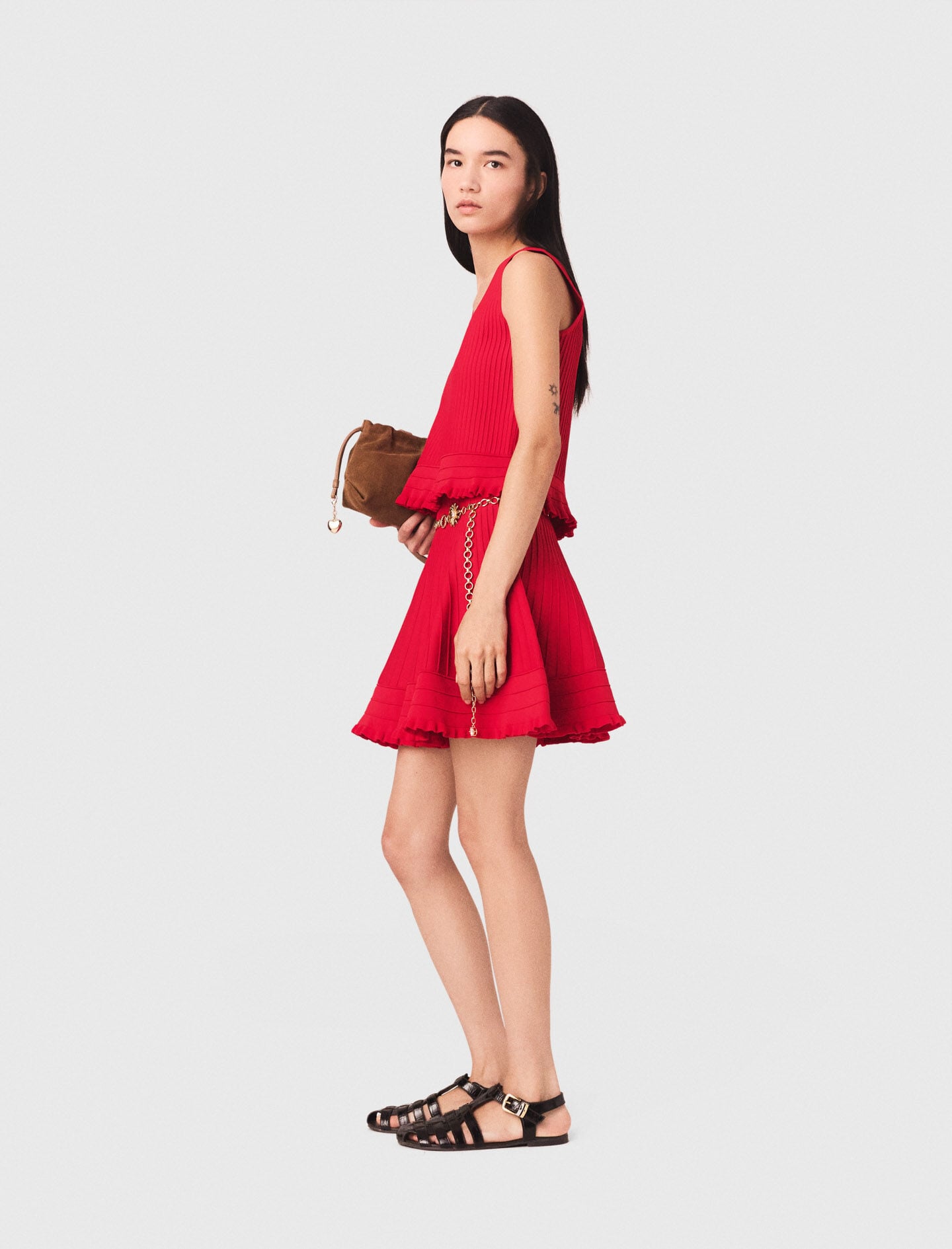 Maje Ruffled knit top