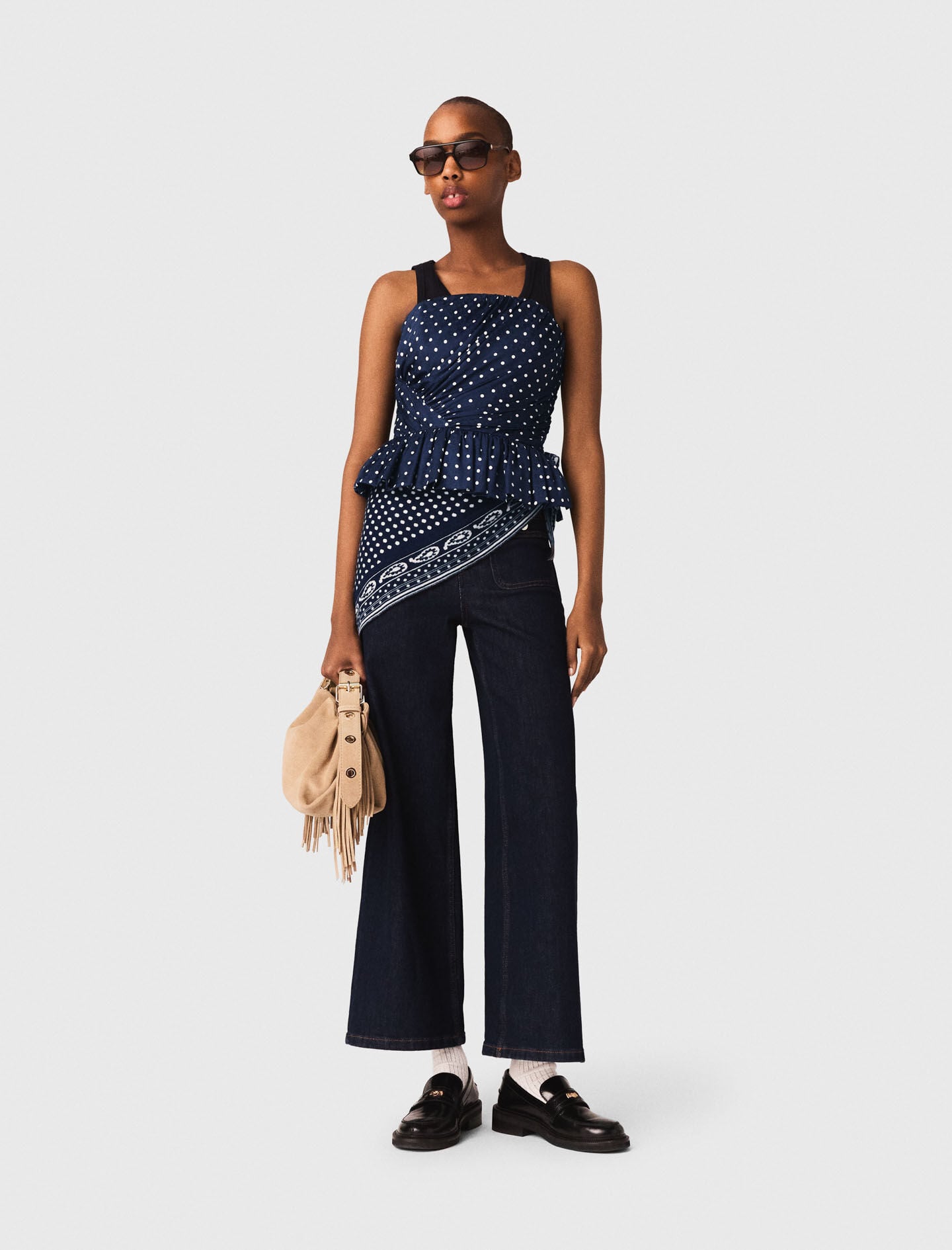 Maje Patterned bustier top