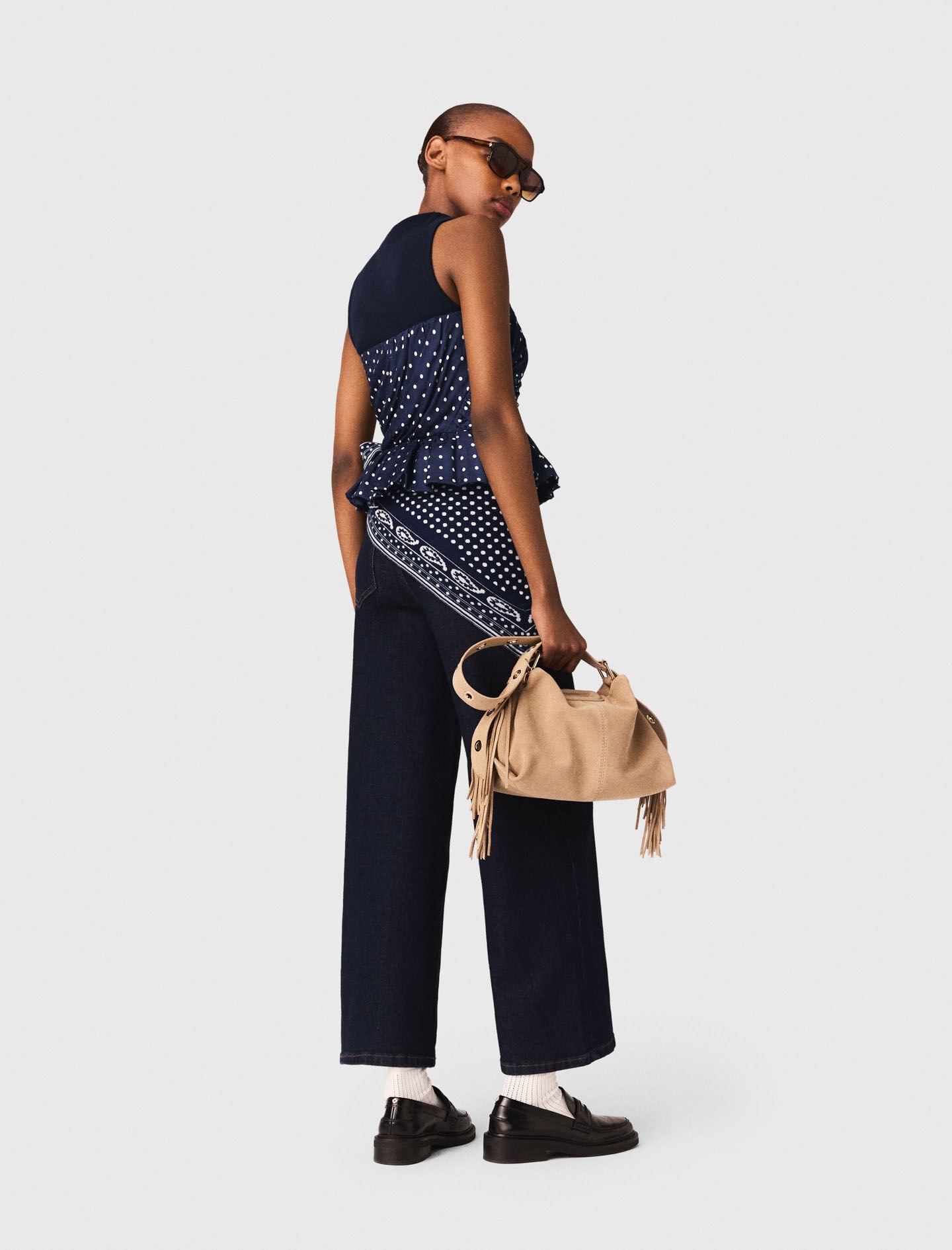 Maje Patterned bustier top