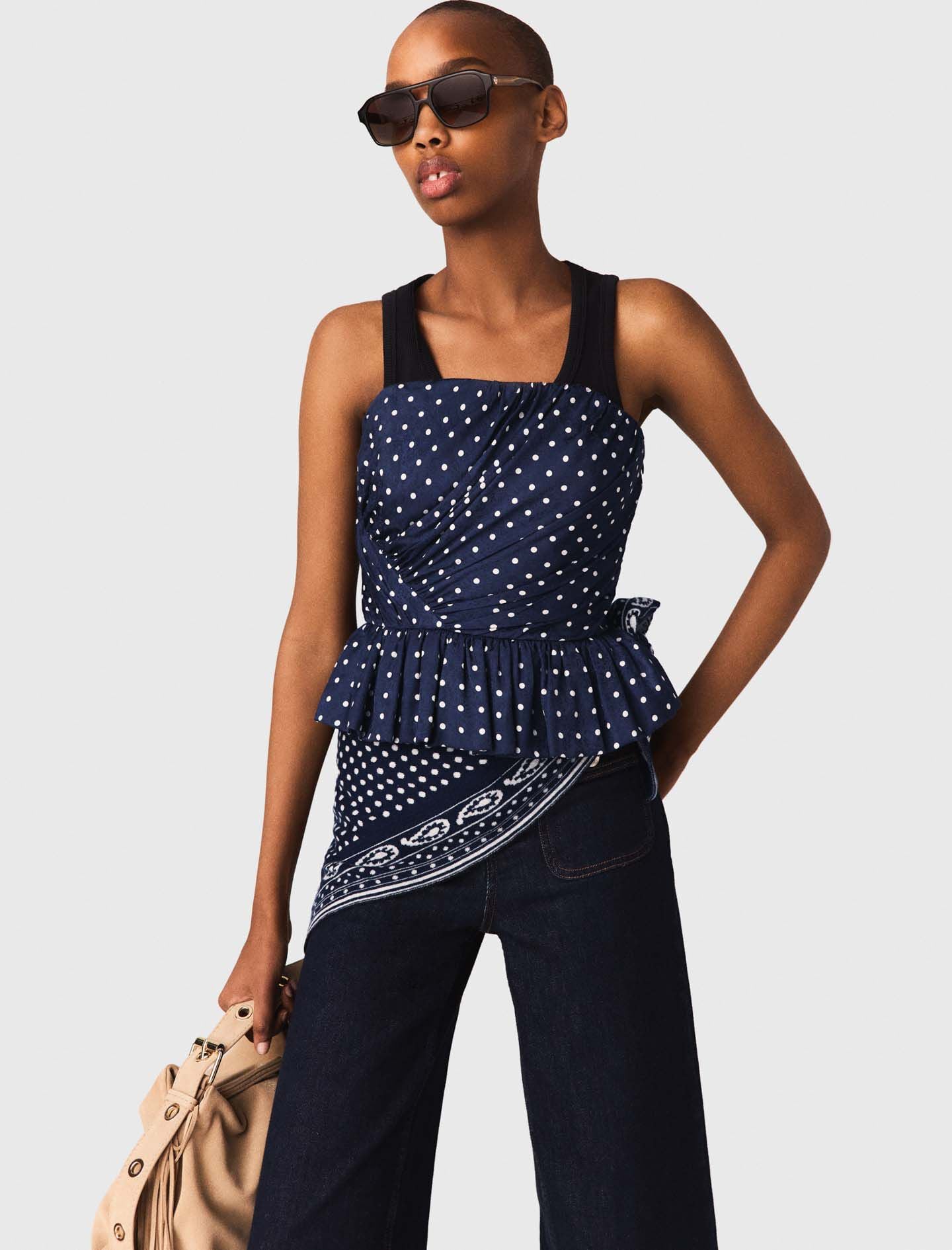 Maje Patterned bustier top