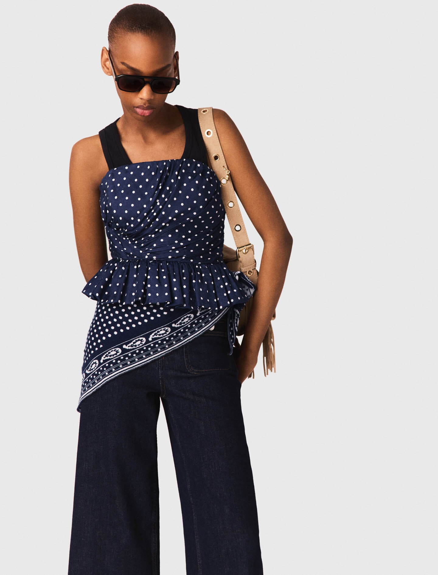 Maje Patterned bustier top