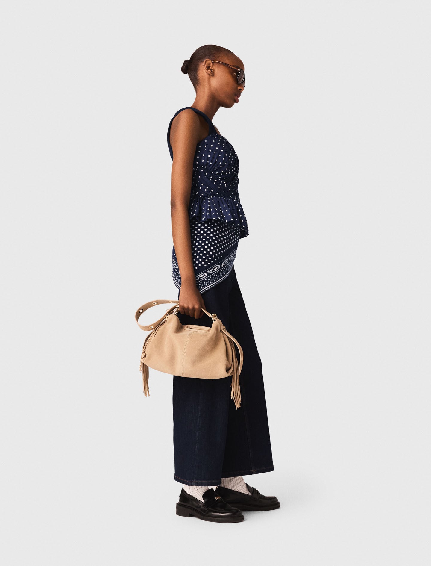 Maje Patterned bustier top