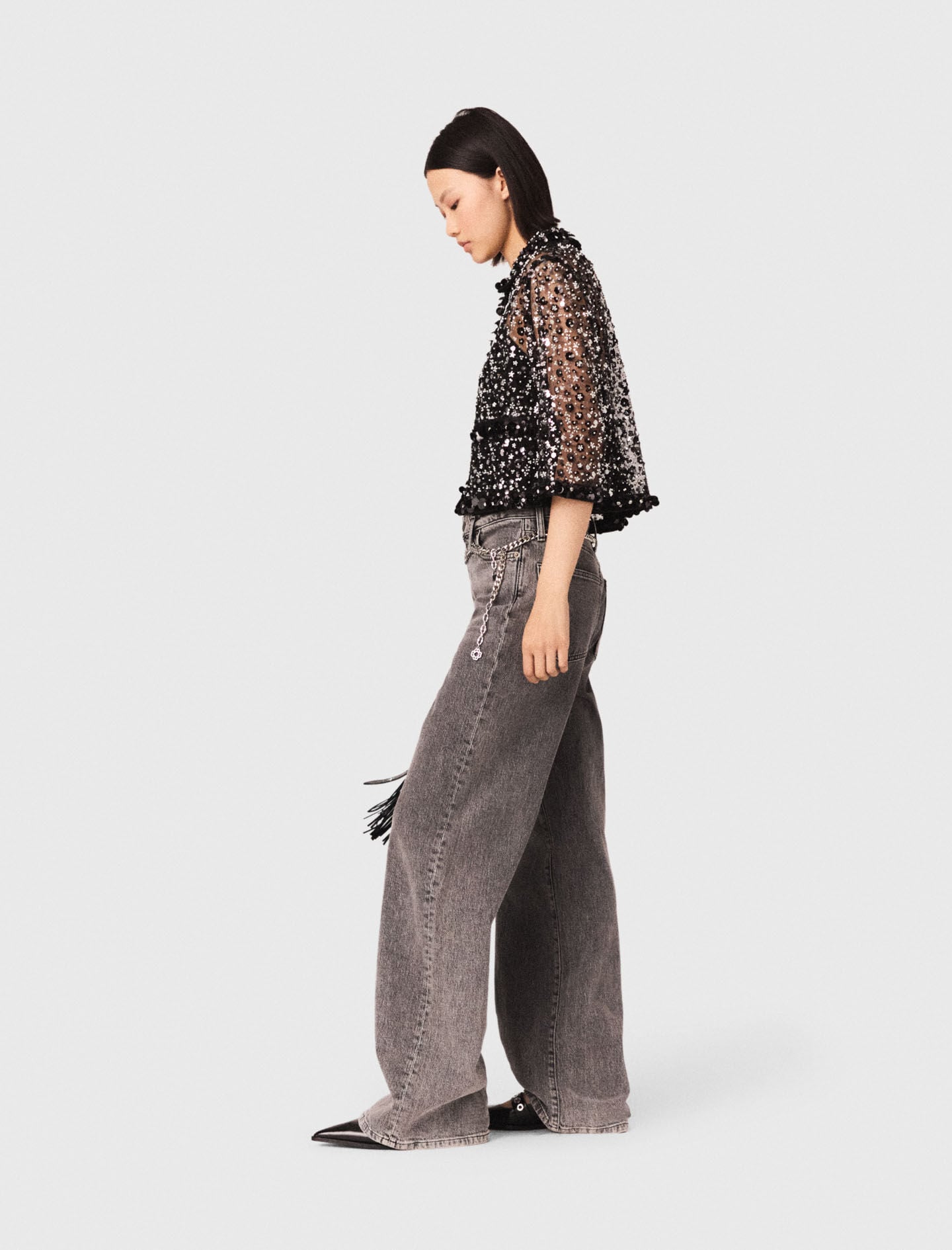 Maje Floral sequin top