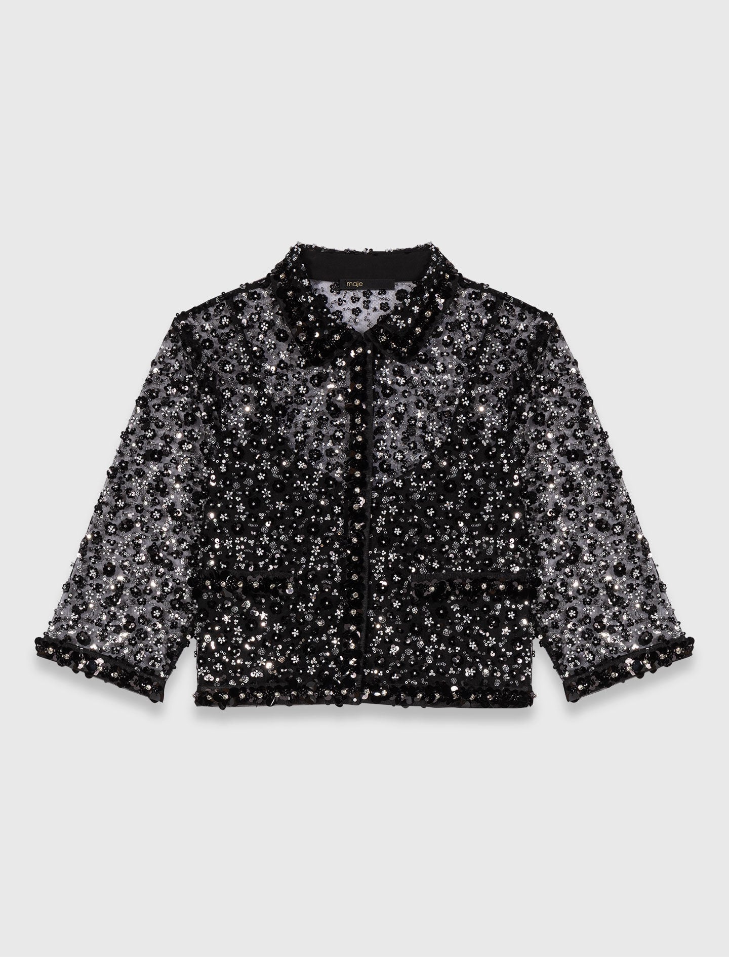 Maje Floral sequin top