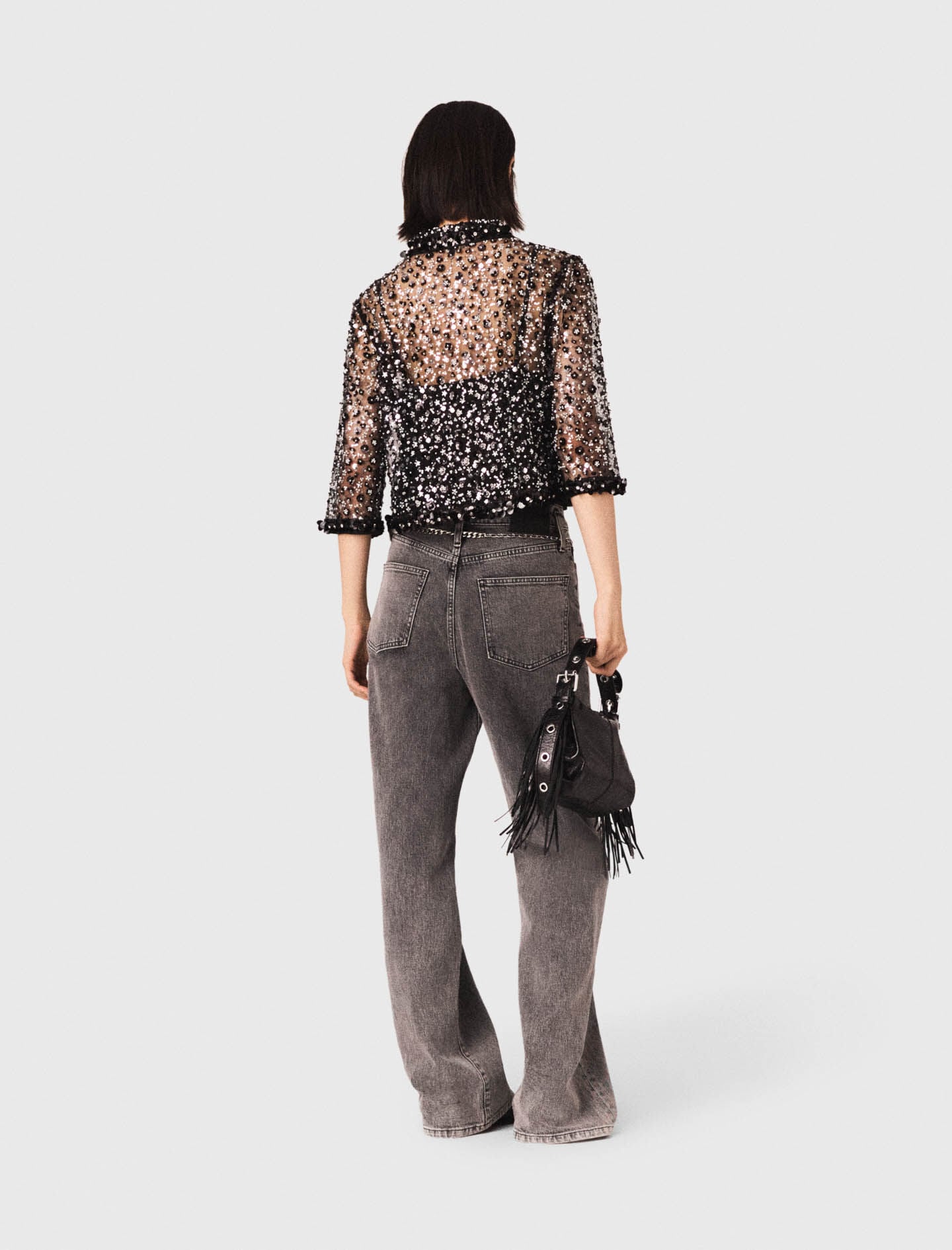 Maje Floral sequin top