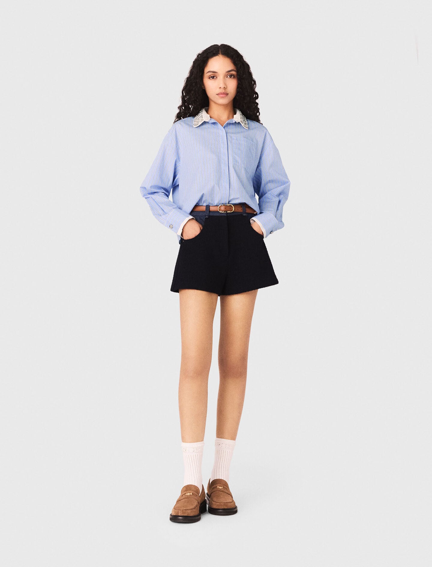Maje Shirt with removable jewel collar