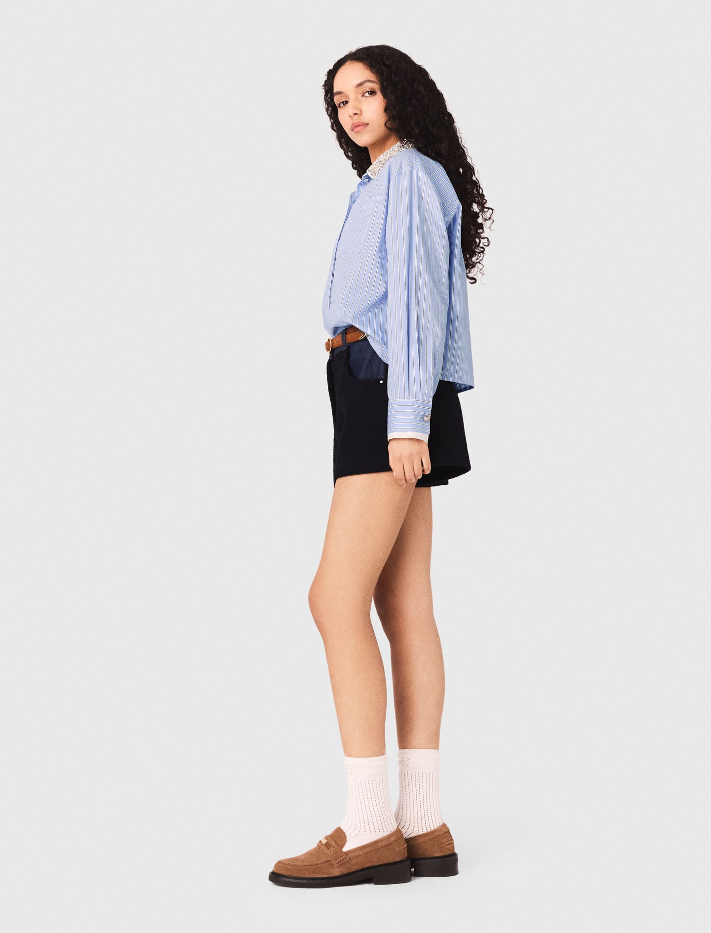 Maje Shirt with removable jewel collar