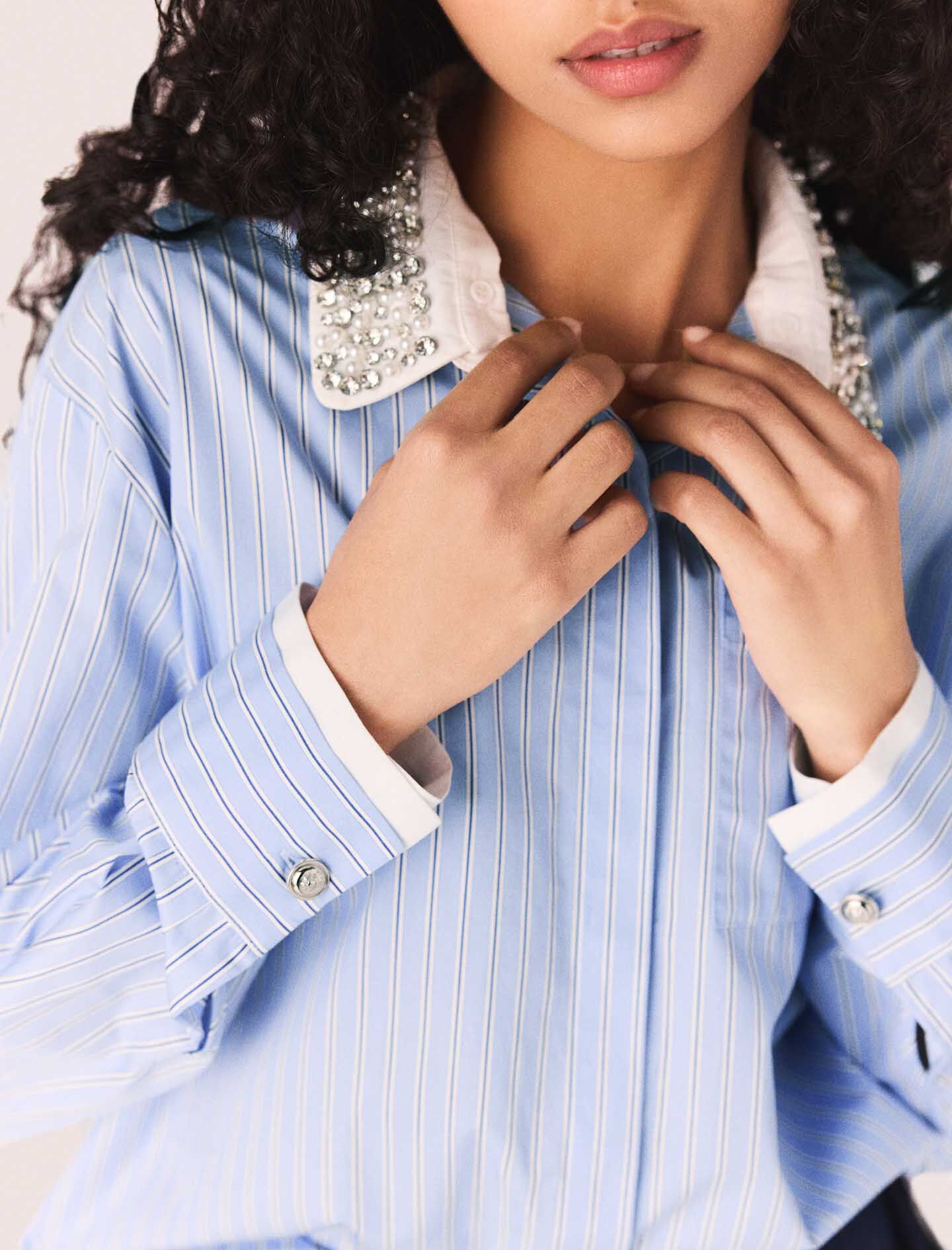Maje Shirt with removable jewel collar