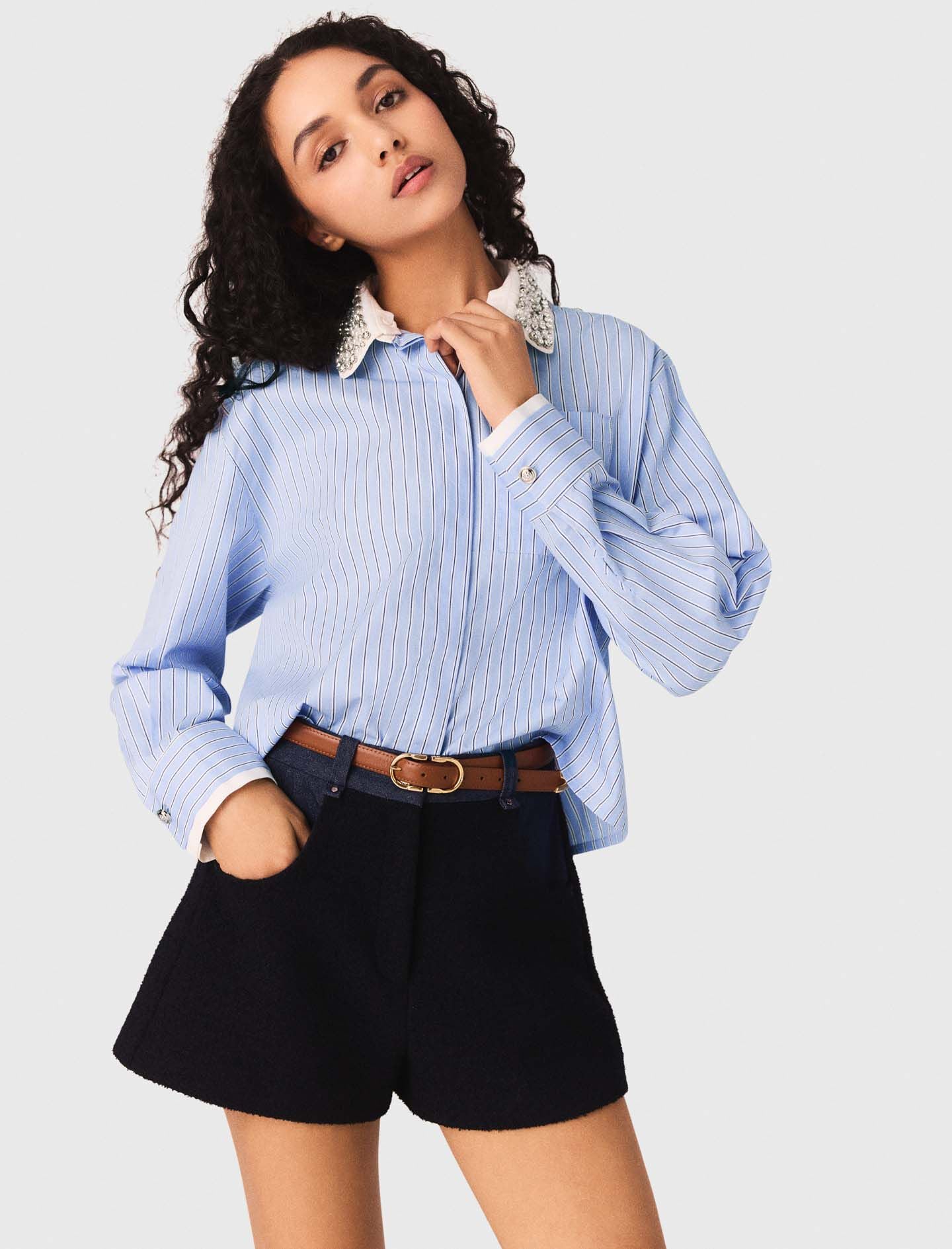 Maje Shirt with removable jewel collar