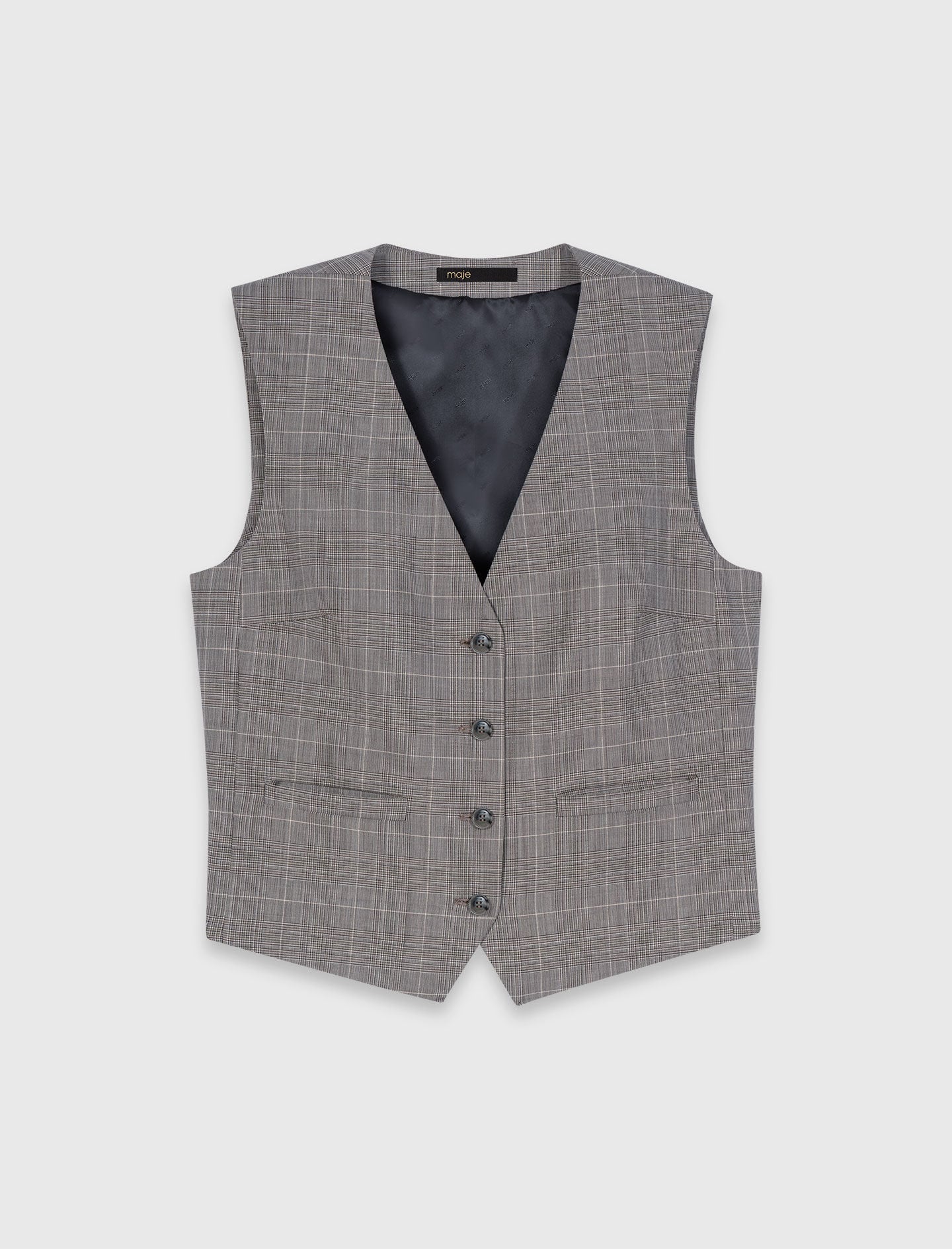 Maje Checked tailored vest