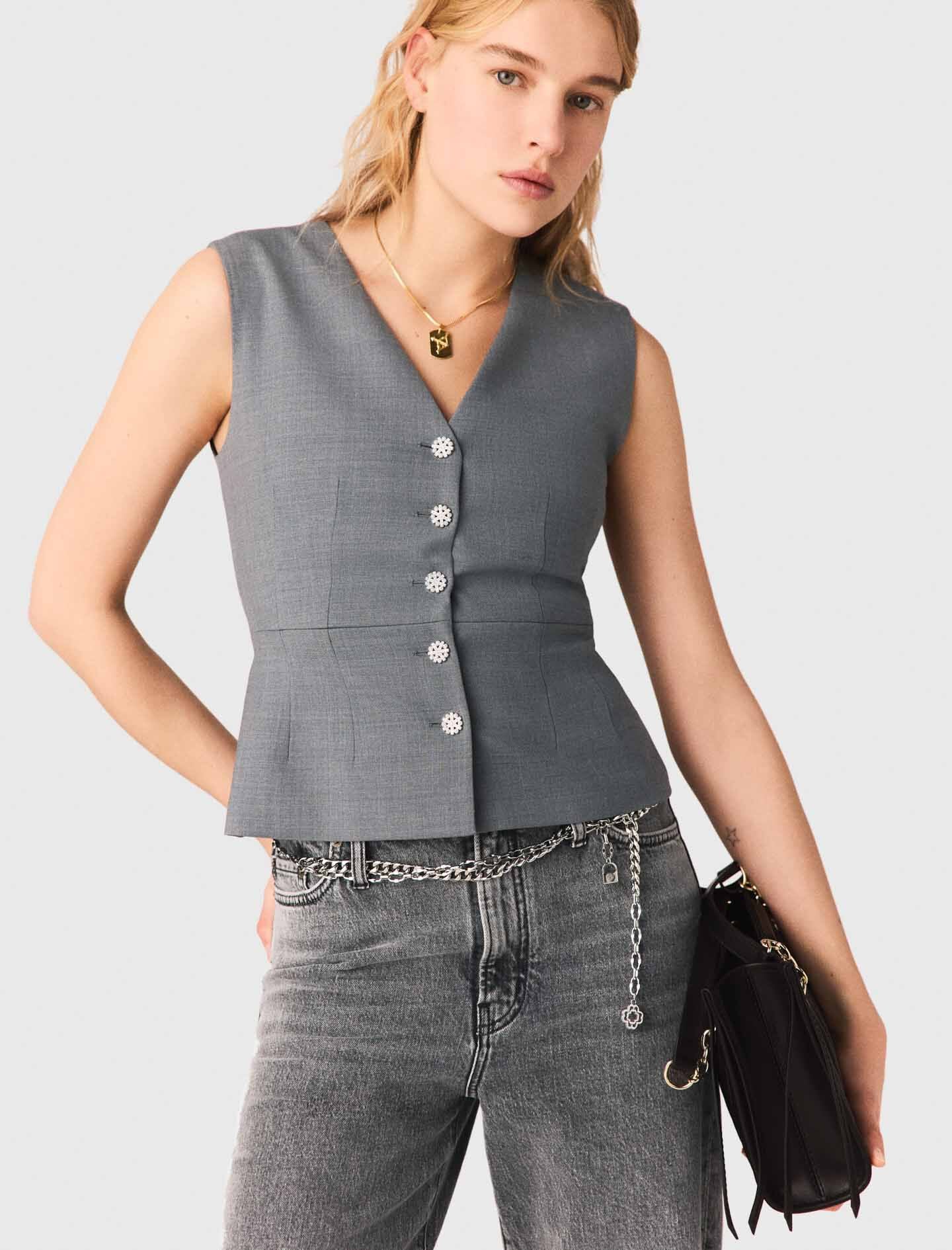 Maje Jewel-button tailored vest