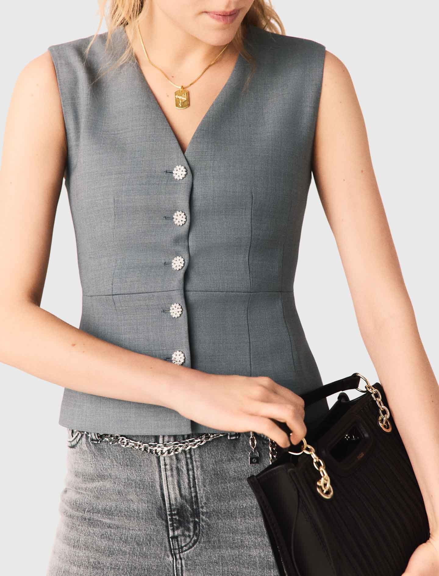 Maje Jewel-button tailored vest