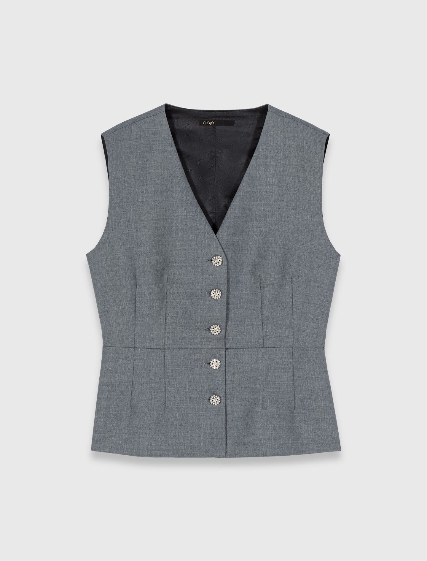 Maje Jewel-button tailored vest