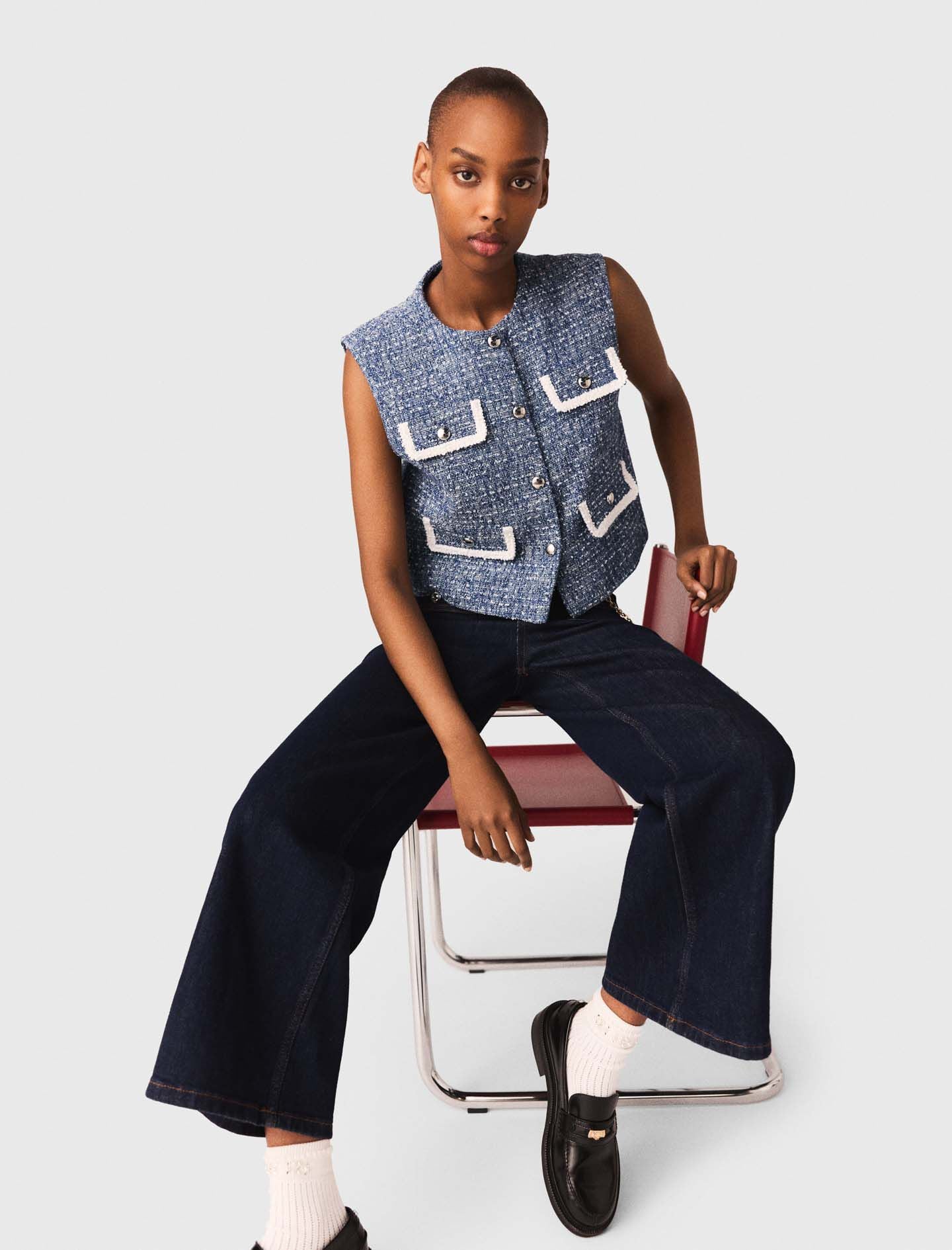 Maje Tweed vest
