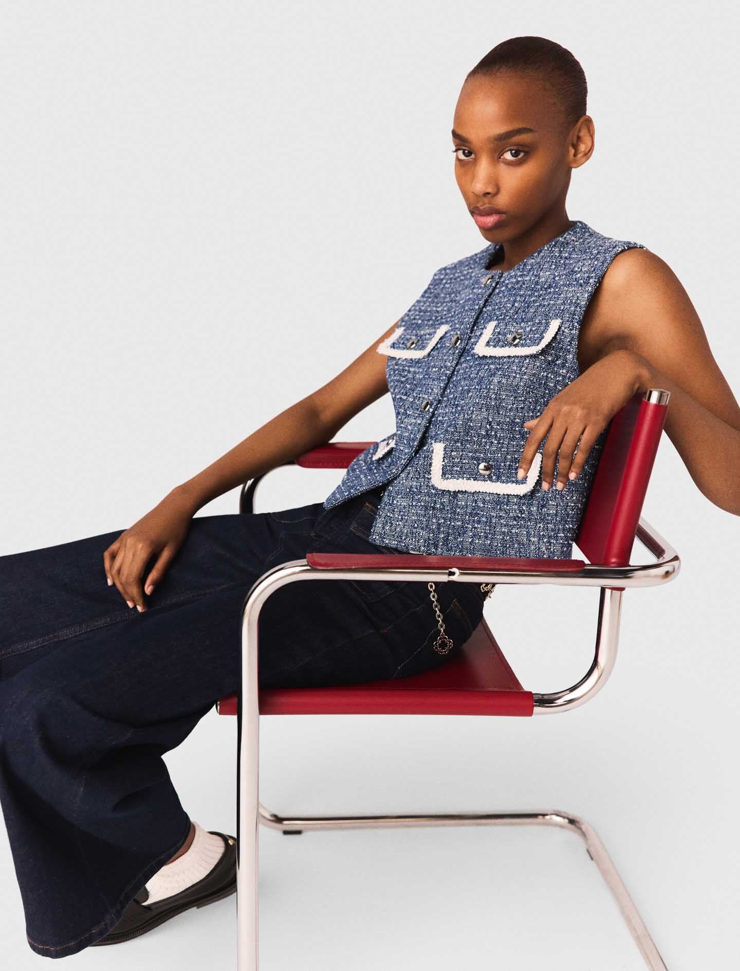 Maje Tweed vest
