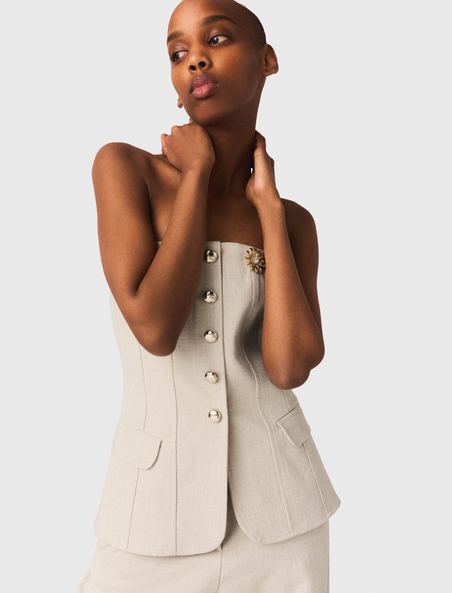 Maje Tailored bustier top