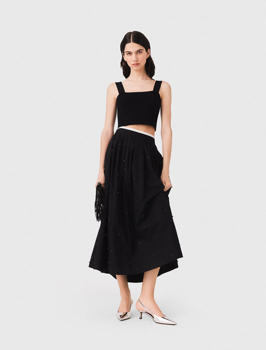 Maje Knitted crop top with straps