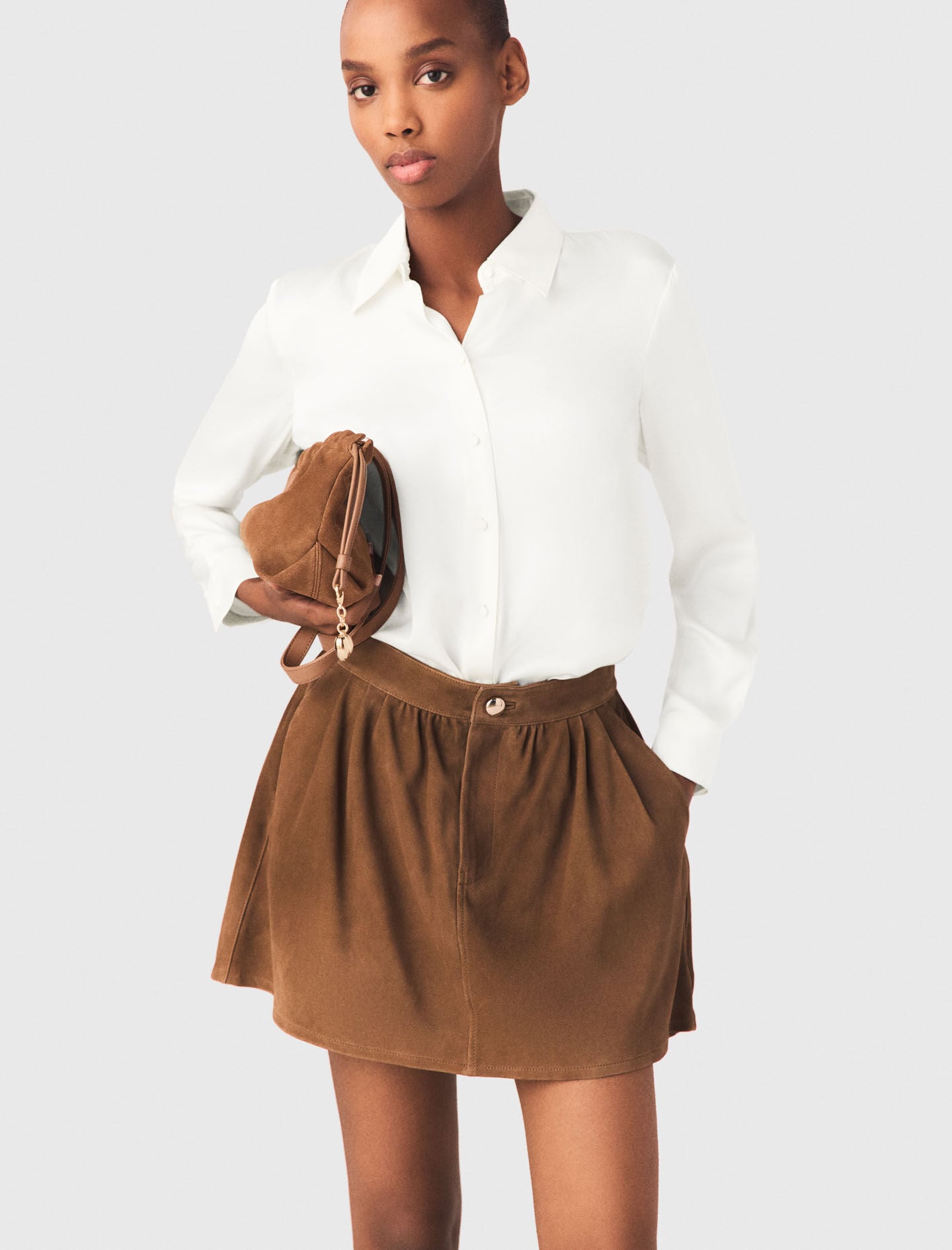 Maje White silk blouse