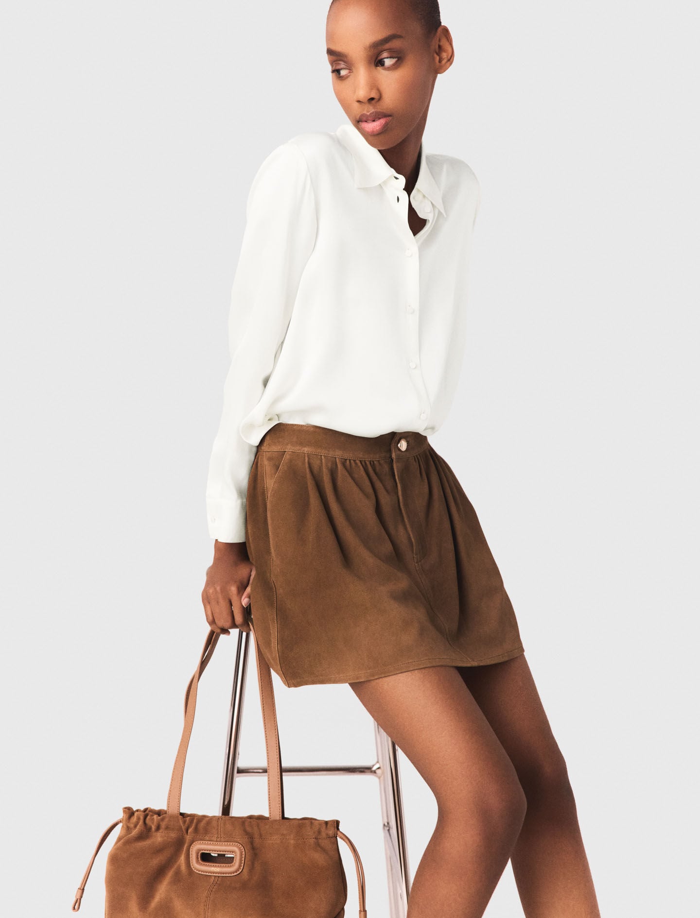 Maje White silk blouse