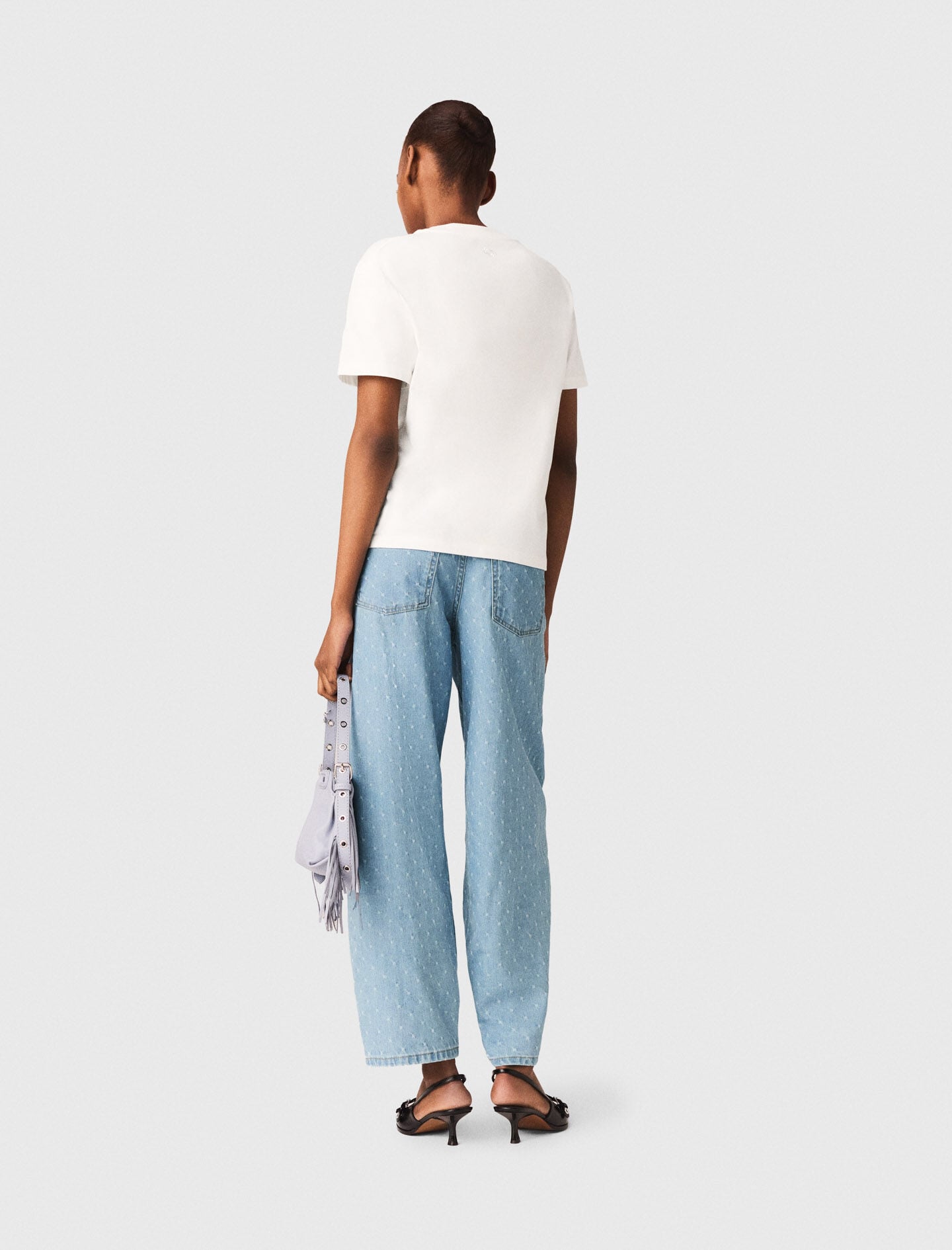 Maje T-shirt with embroidered Paris logo