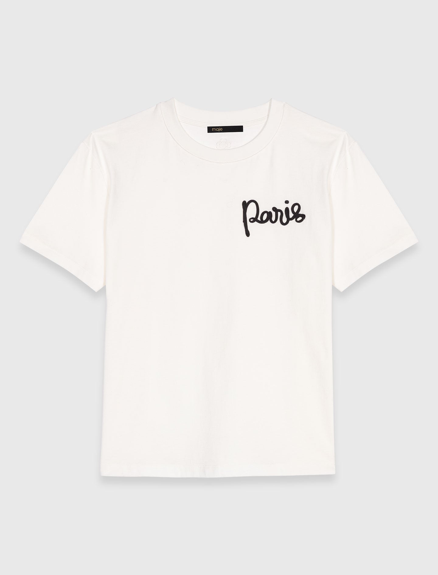 Maje T-shirt with embroidered Paris logo