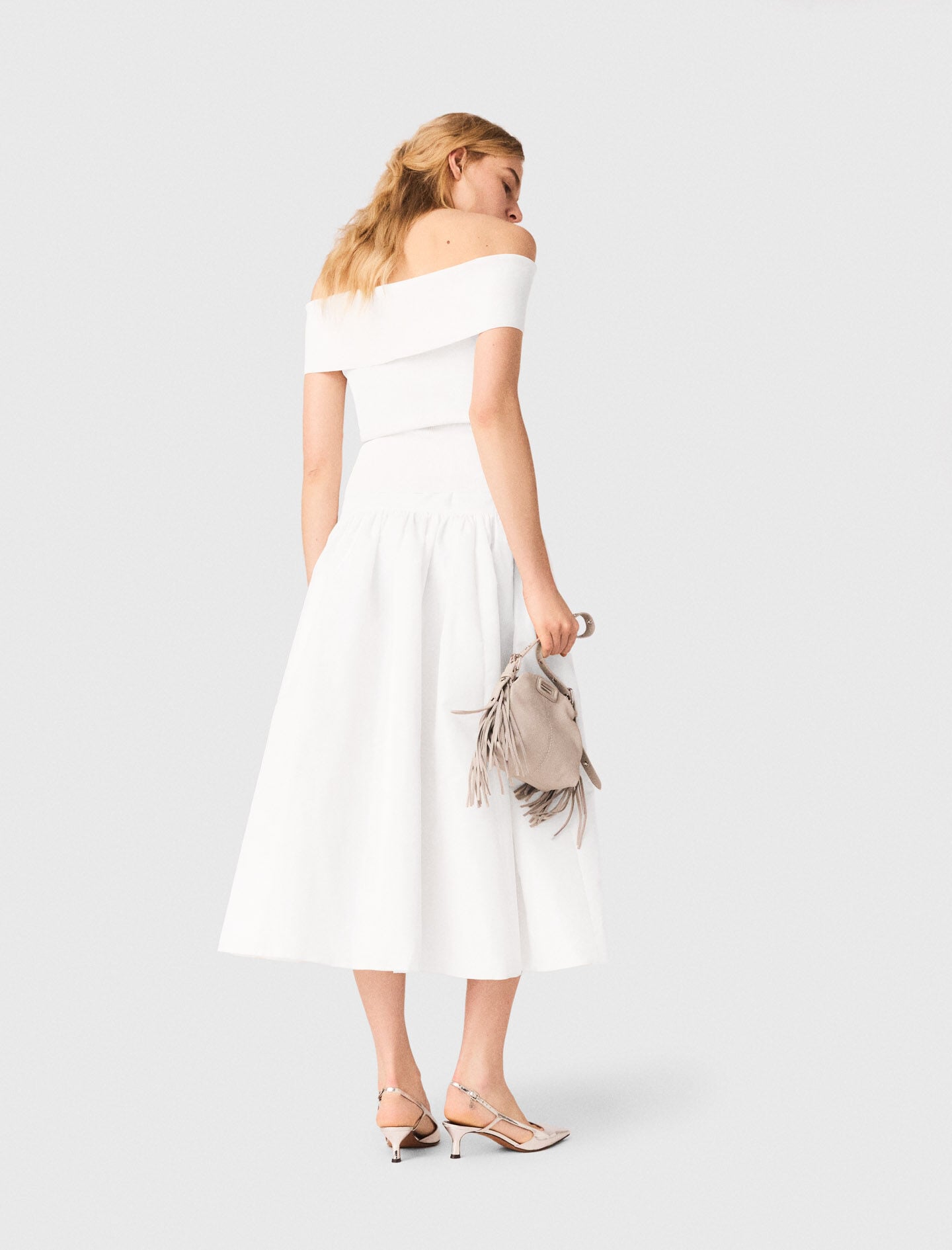 Maje Rib knit bardot-neck top