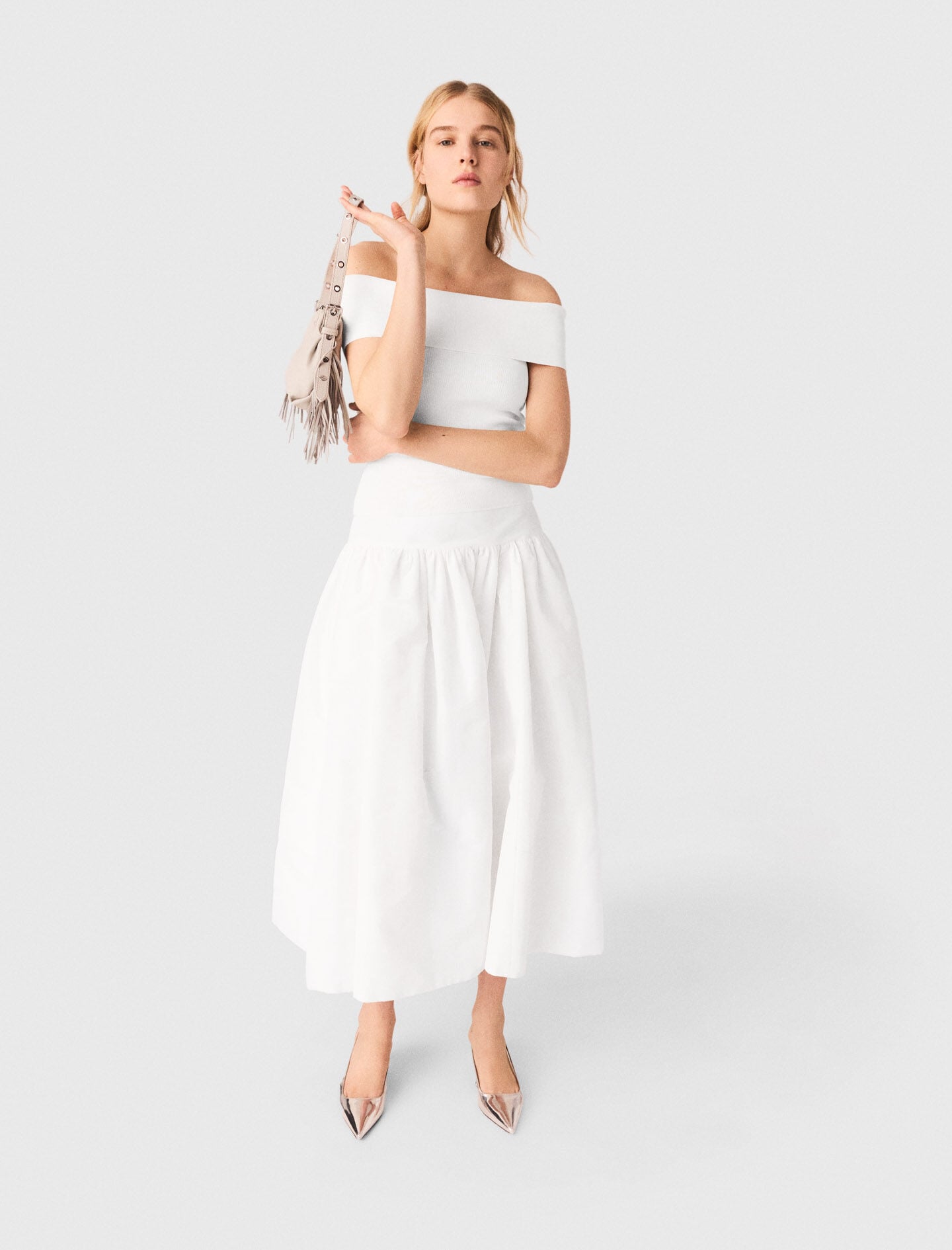 Maje Rib knit bardot-neck top