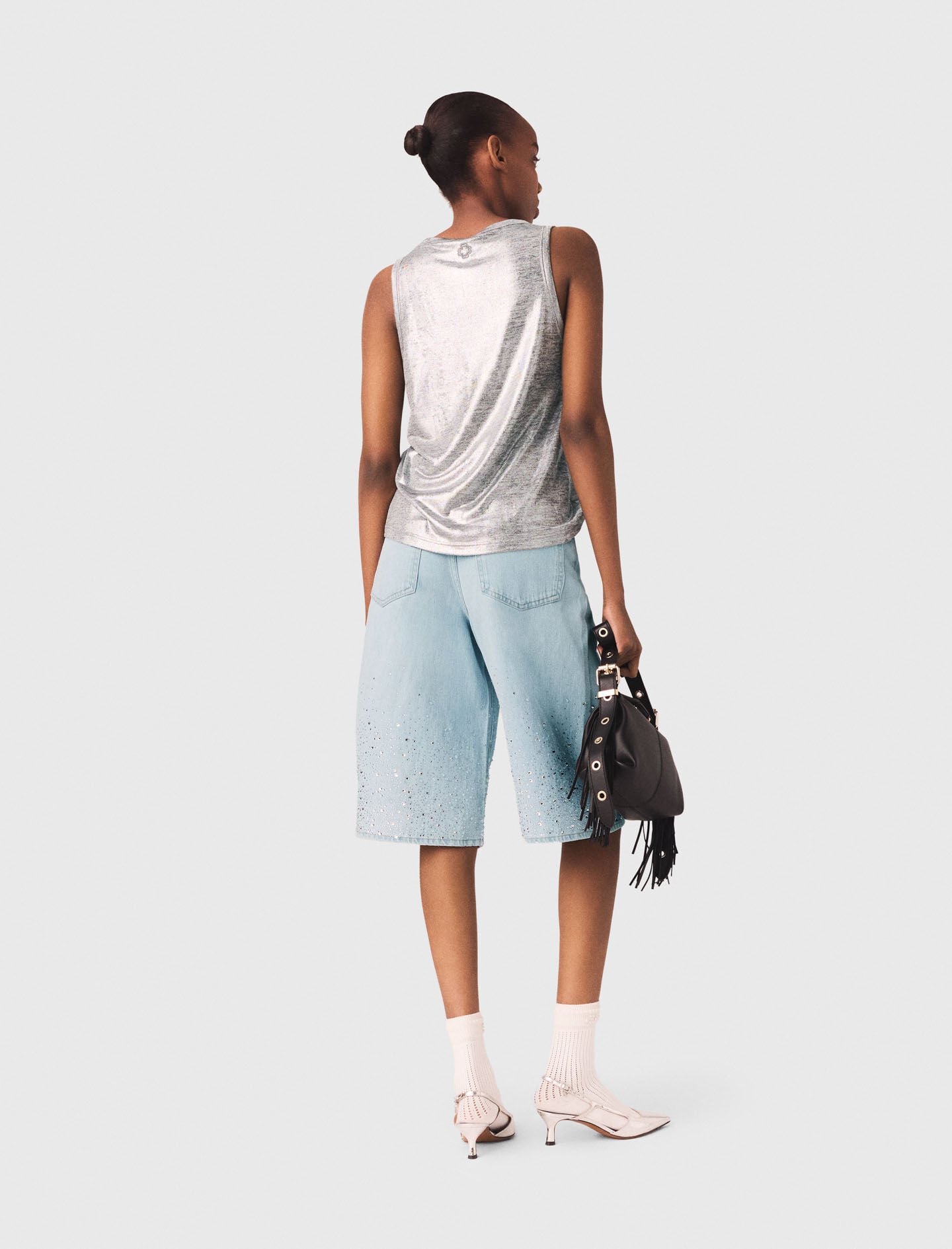 Maje Metallic tank top