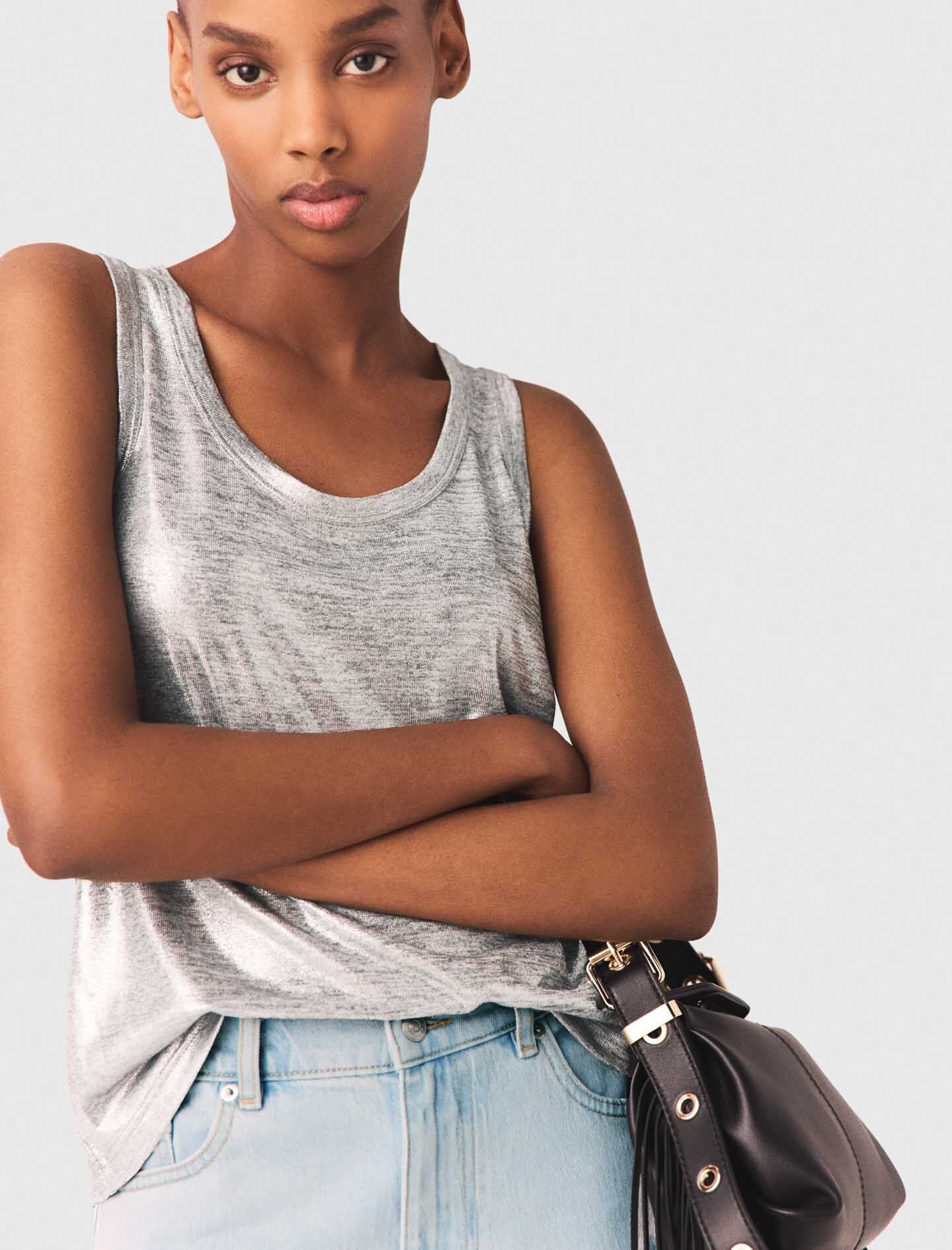 Maje Metallic tank top