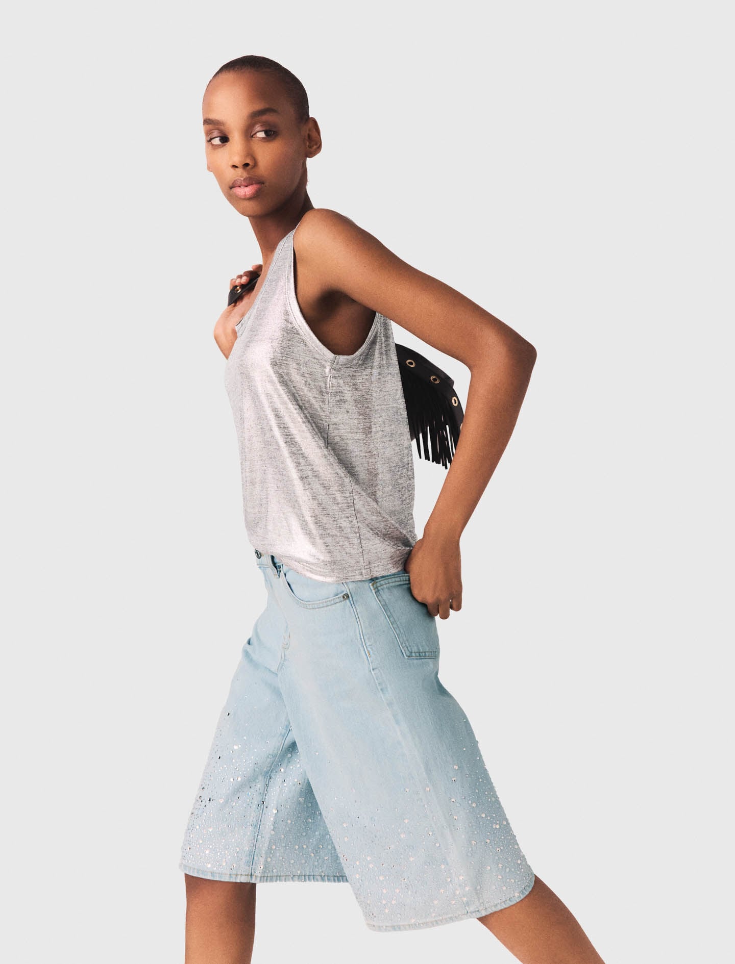 Maje Metallic tank top