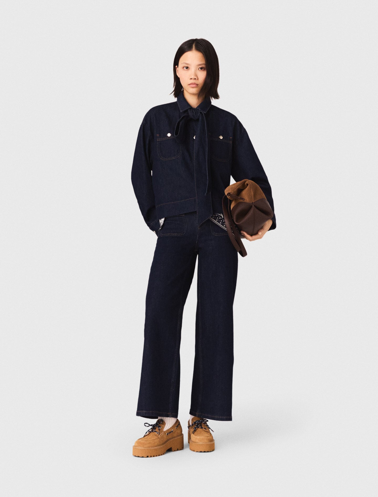Maje Denim jacket with bow