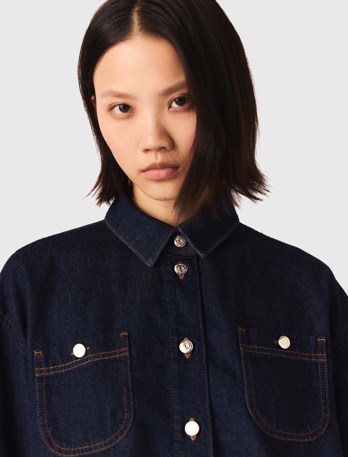 Maje Denim jacket with bow