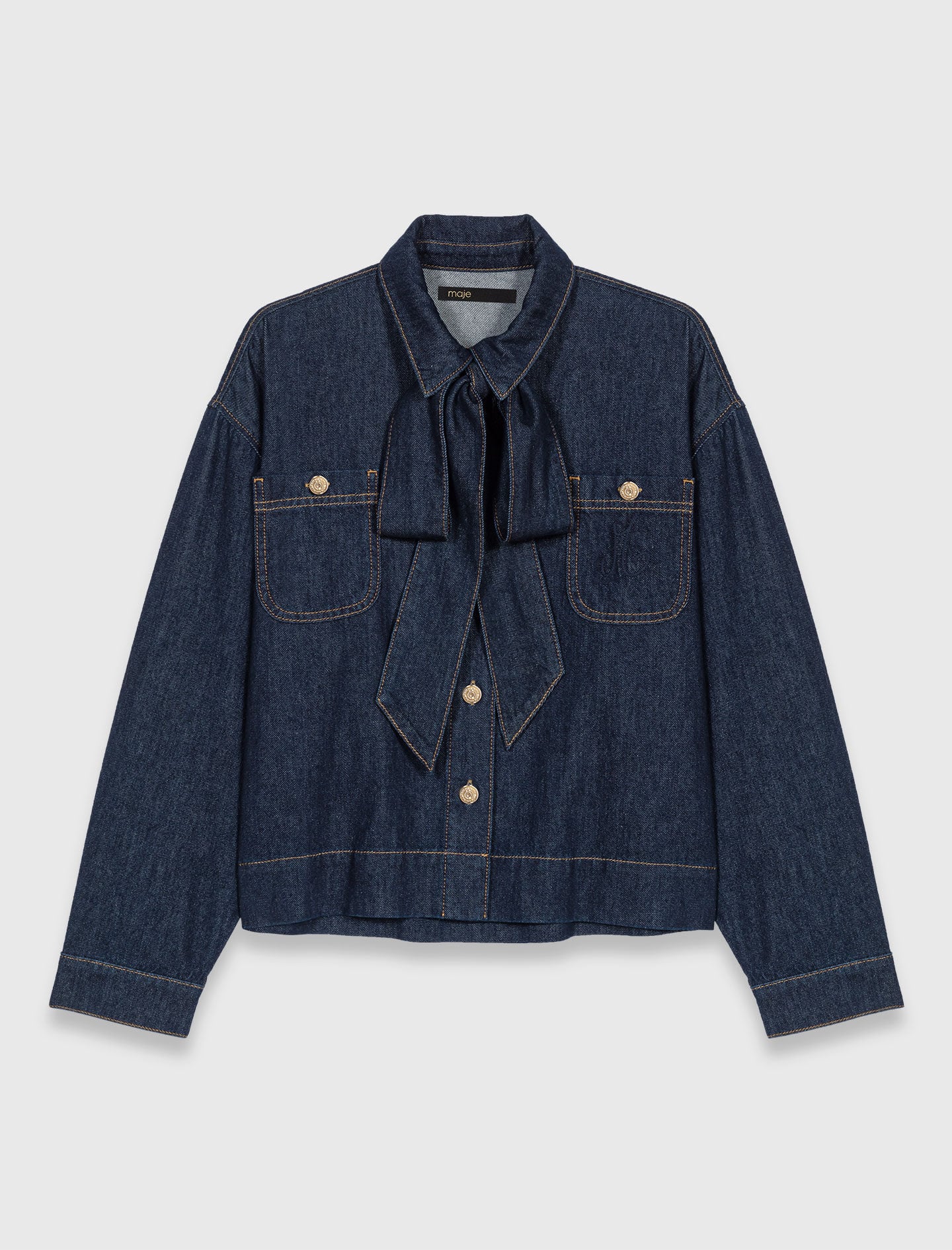 Maje Denim jacket with bow