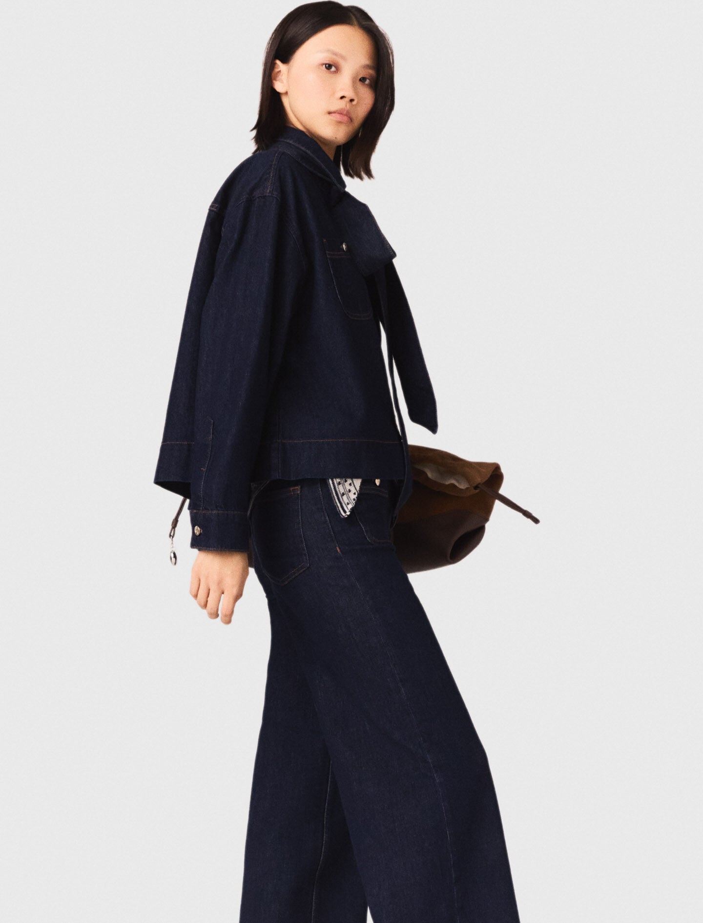 Maje Denim jacket with bow