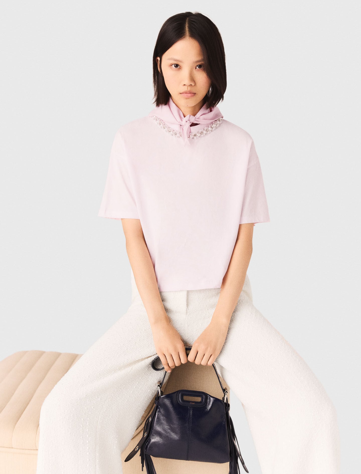 Maje Jewellery neck T-shirt