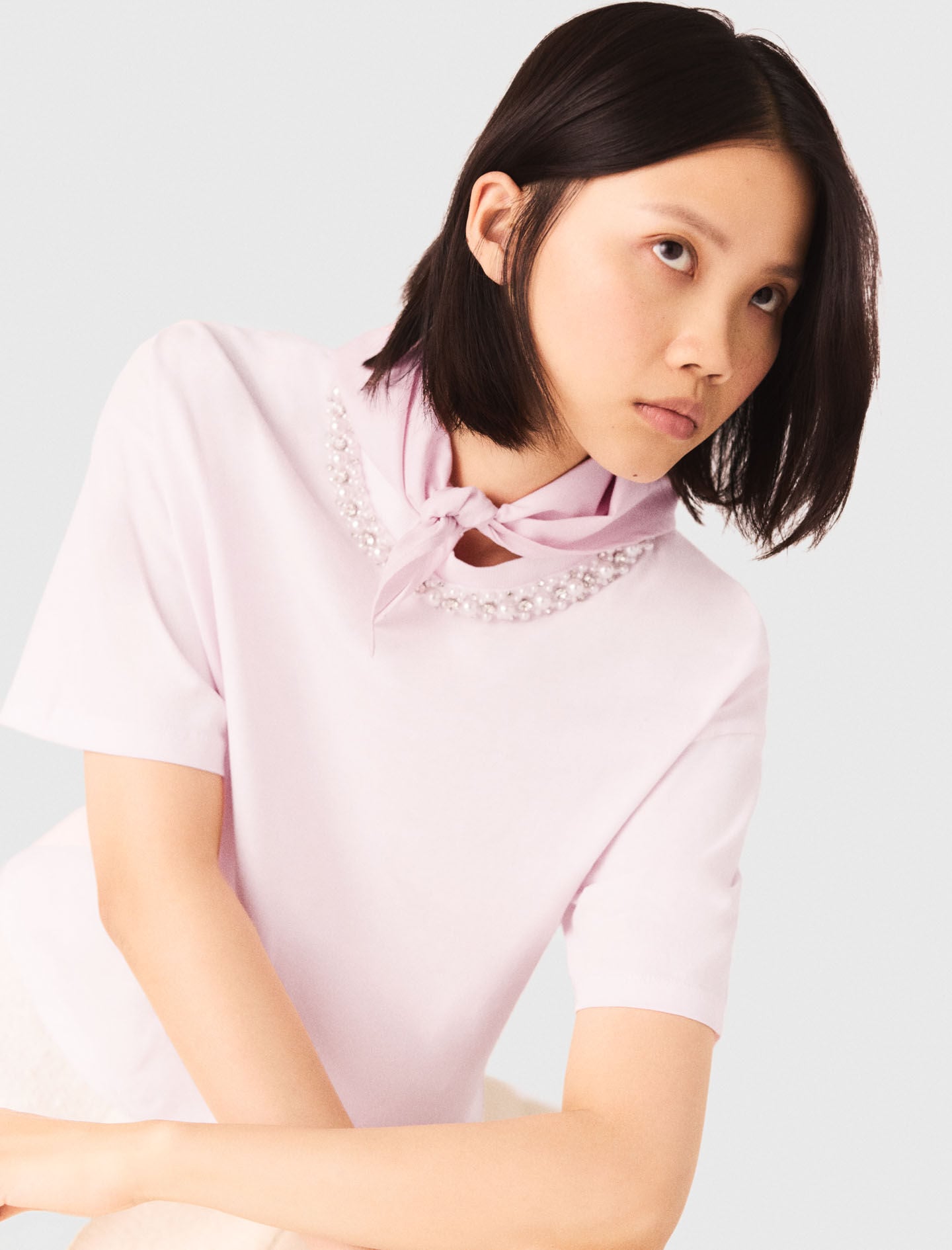 Maje Jewellery neck T-shirt