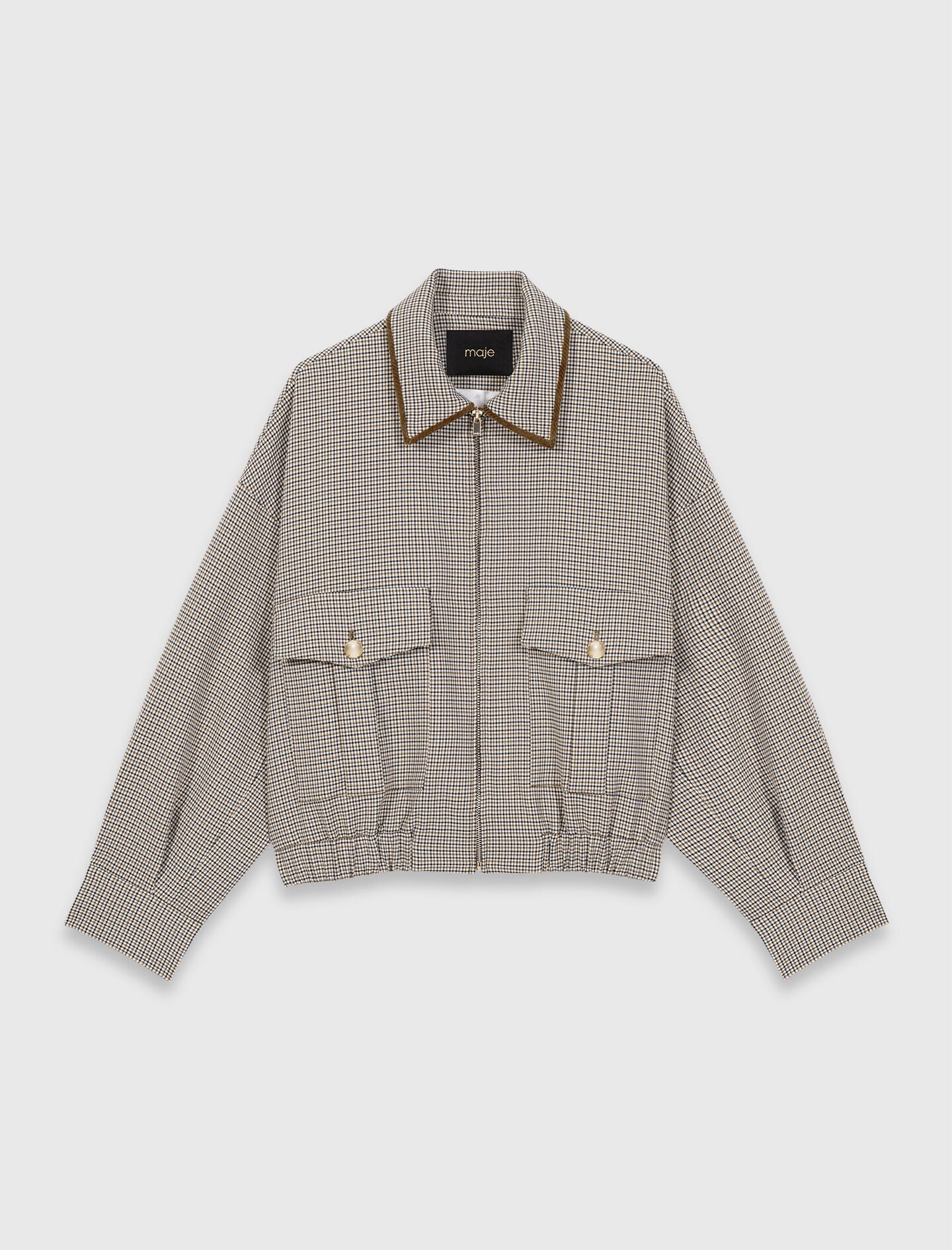 Maje Checked bomber jacket