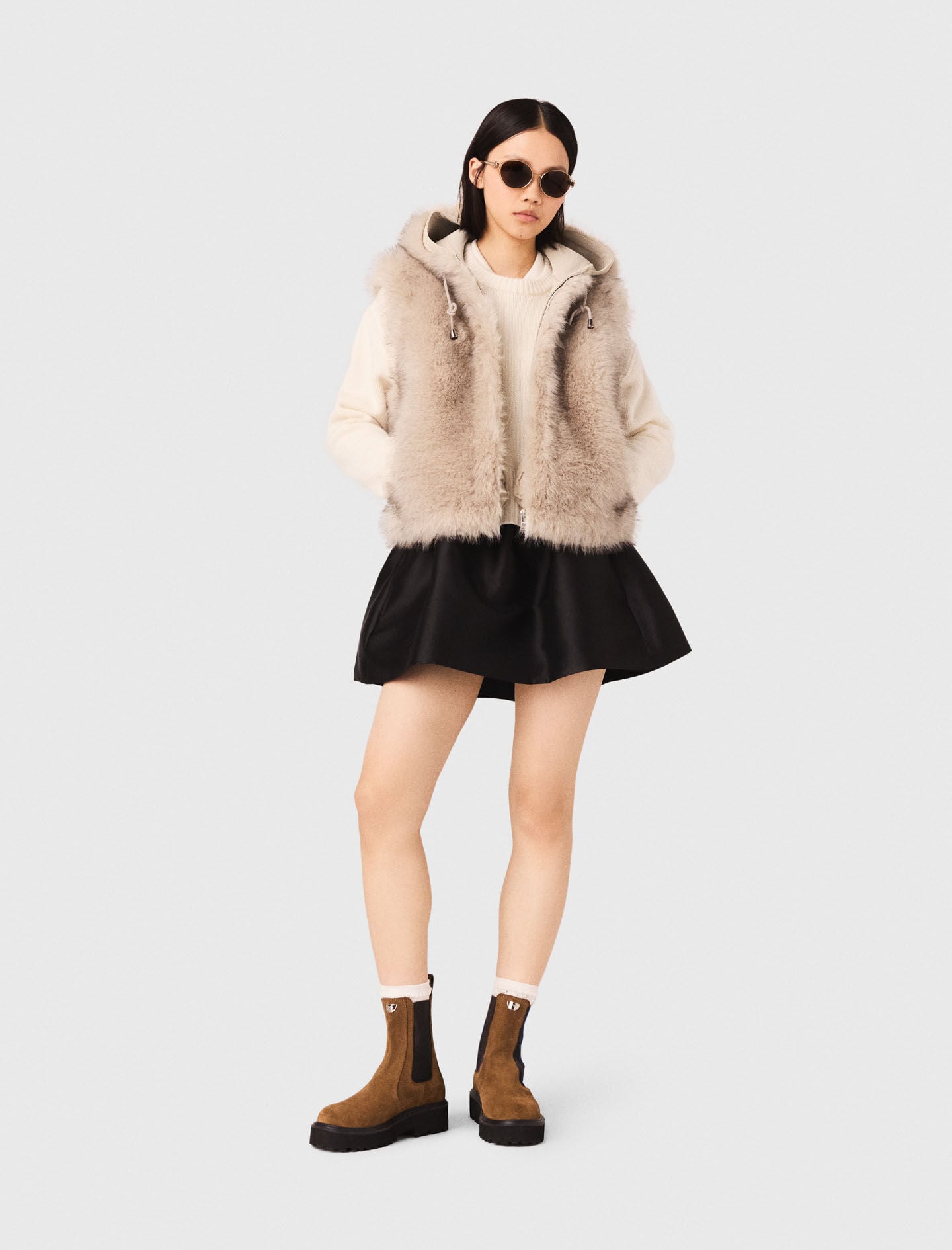 Maje Short faux fur jacket