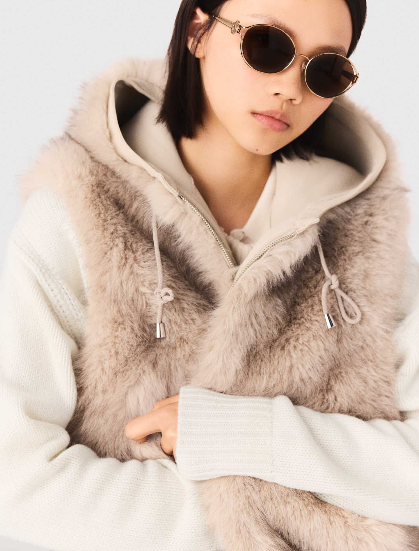 Maje Short faux fur jacket