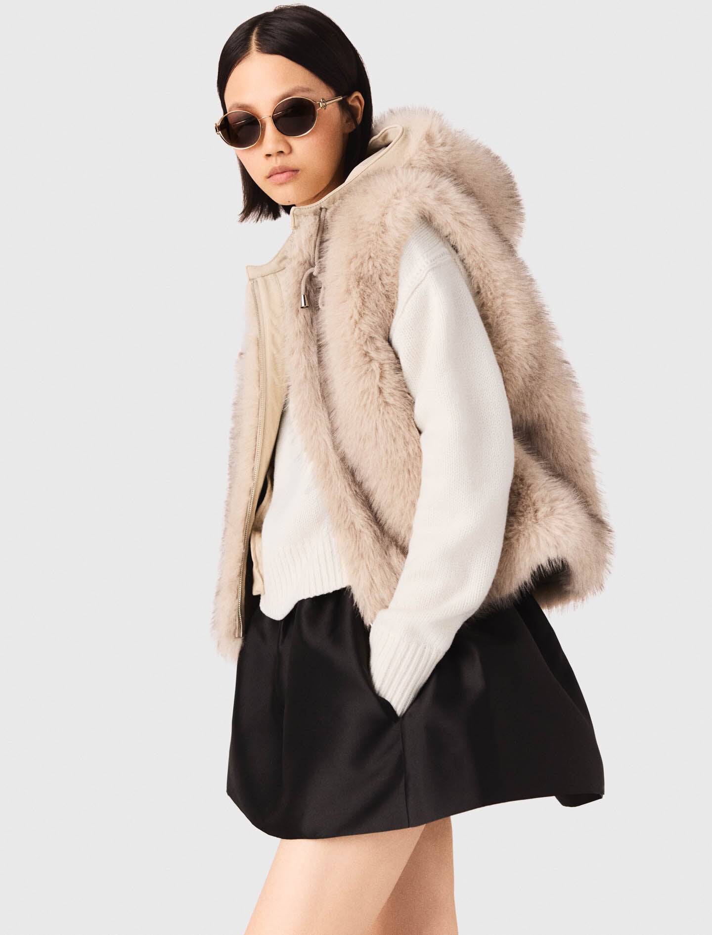 Maje Short faux fur jacket