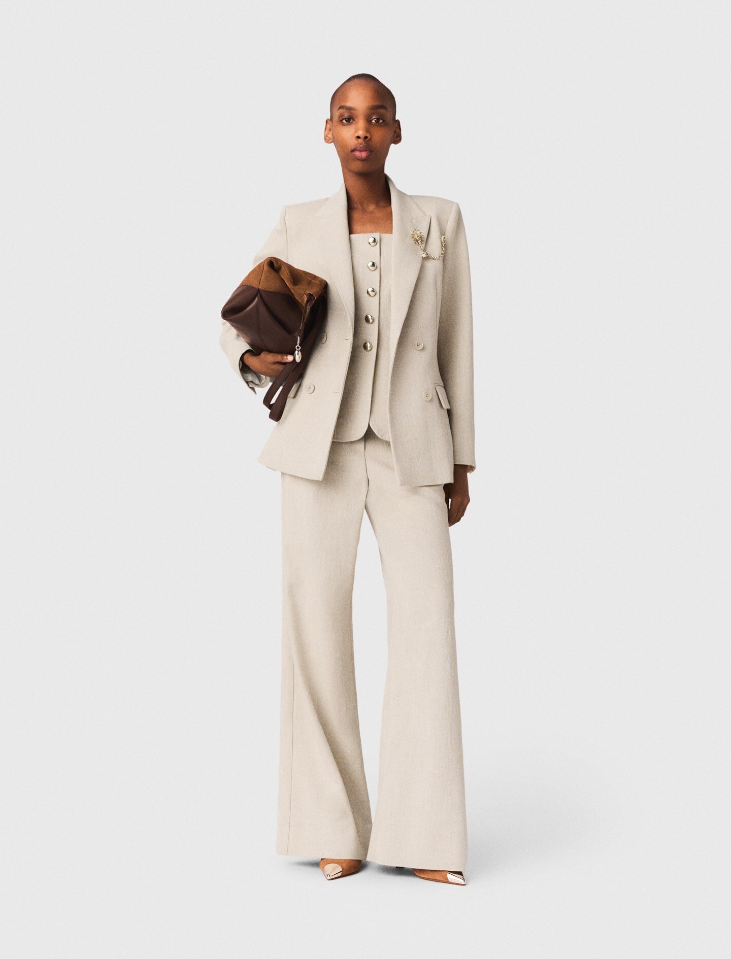 Maje Suit jacket with brooch