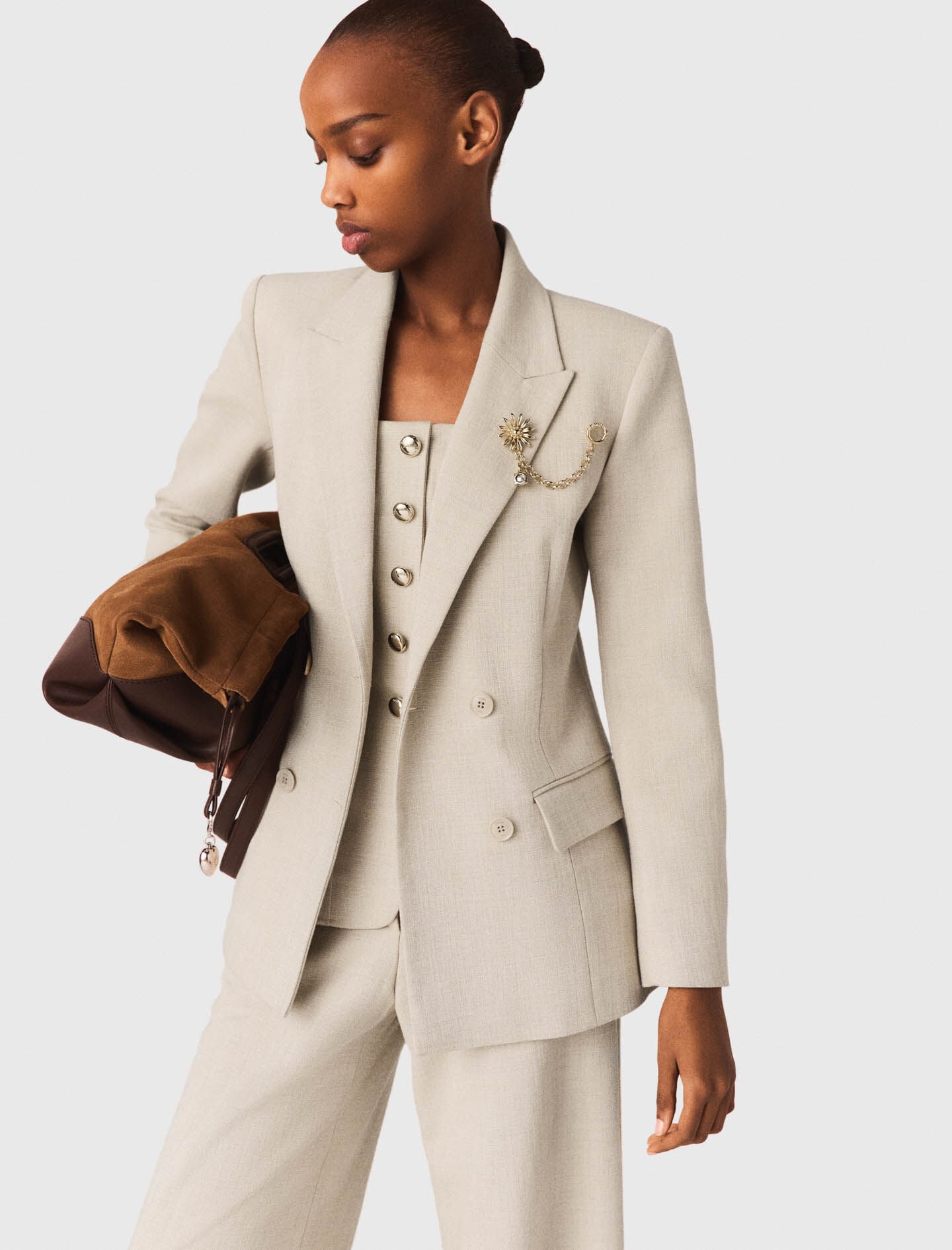 Maje Suit jacket with brooch