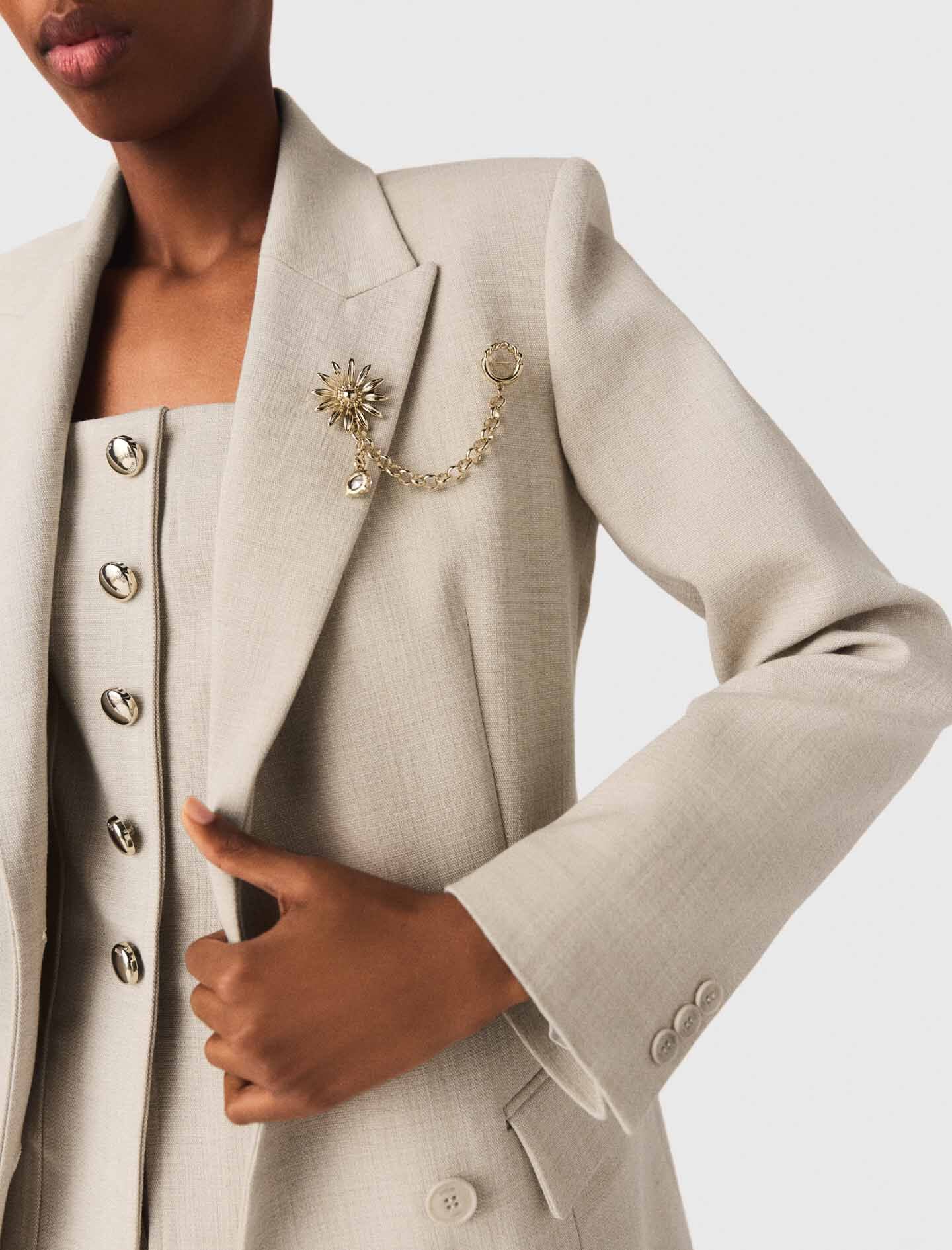 Maje Suit jacket with brooch