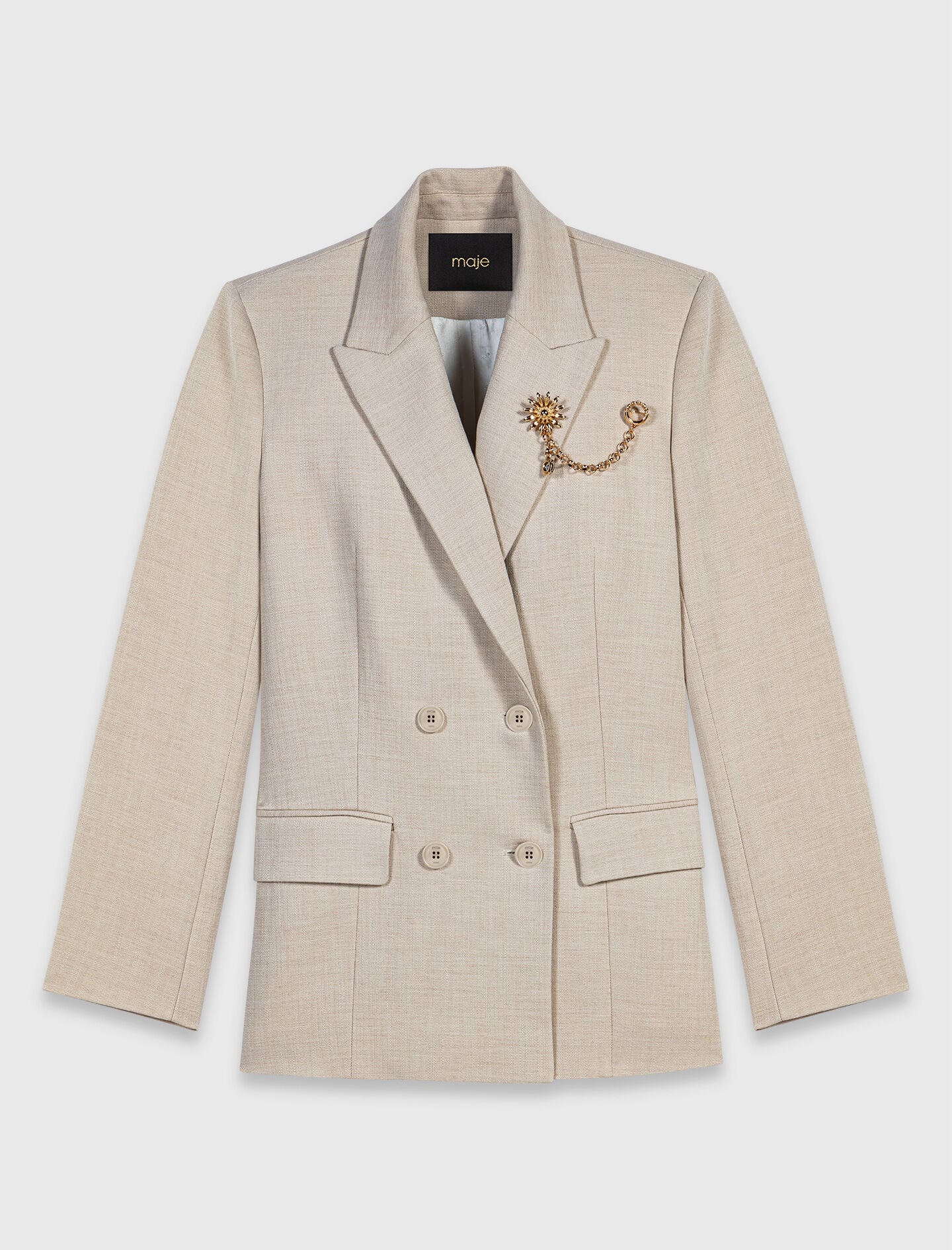 Maje Suit jacket with brooch