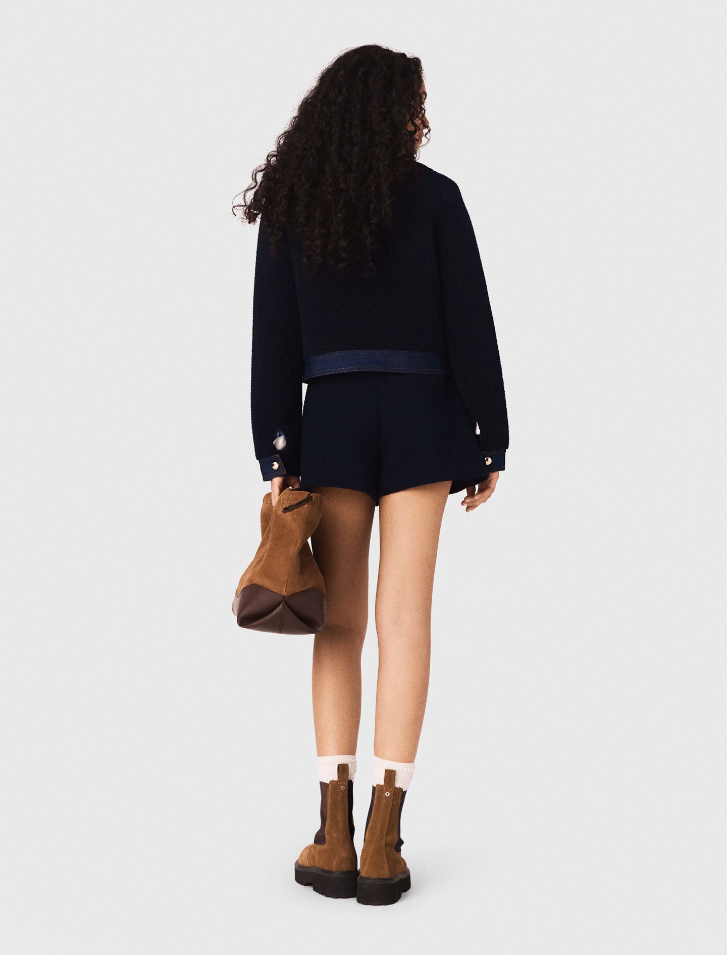 Maje Bouclé and denim jacket